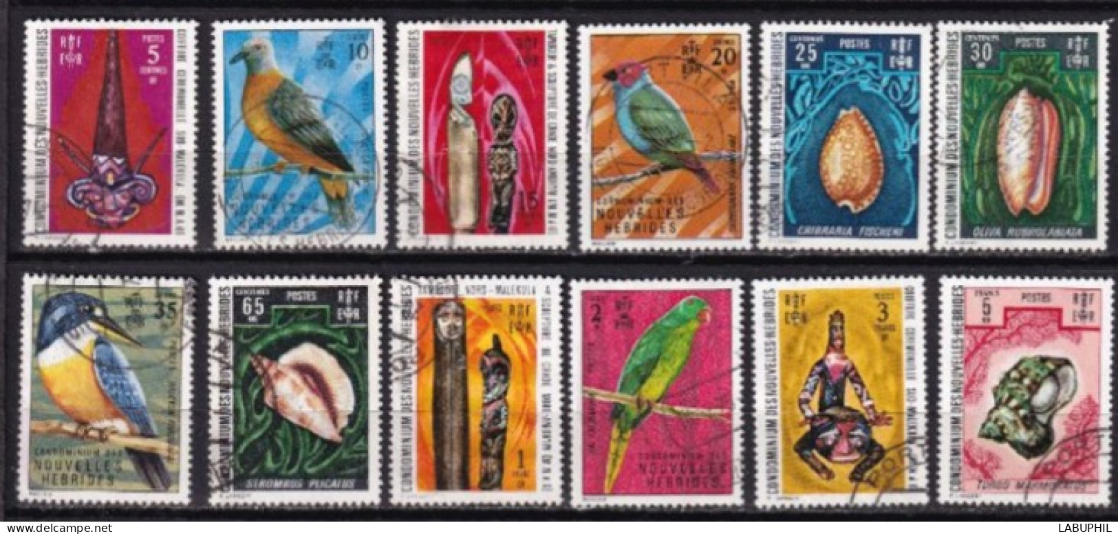 NOUVELLES HEBRIDES Dispersion D'une Collection Oblitéré Et Mlh    1972 Oiseaux Coquillages - Usados