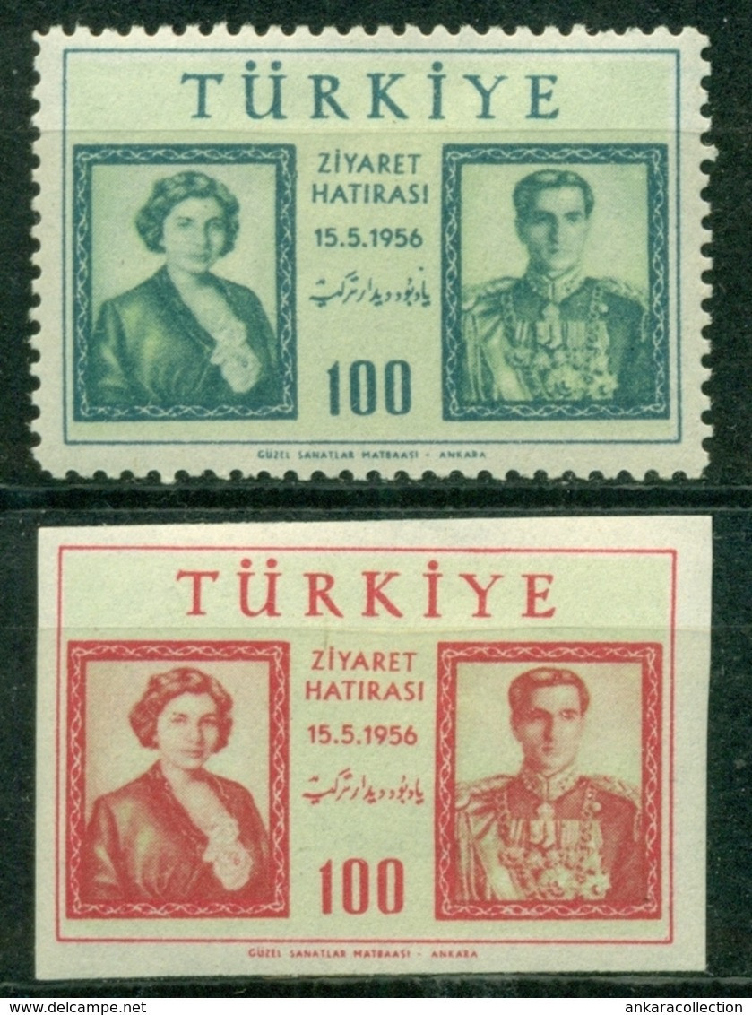 AC - TURKEY STAMP  -  The VISIT OF THE SHAH AND QUEEN OF IRAN TO TURKEY MNH 15 MAY 1956 - Nuovi