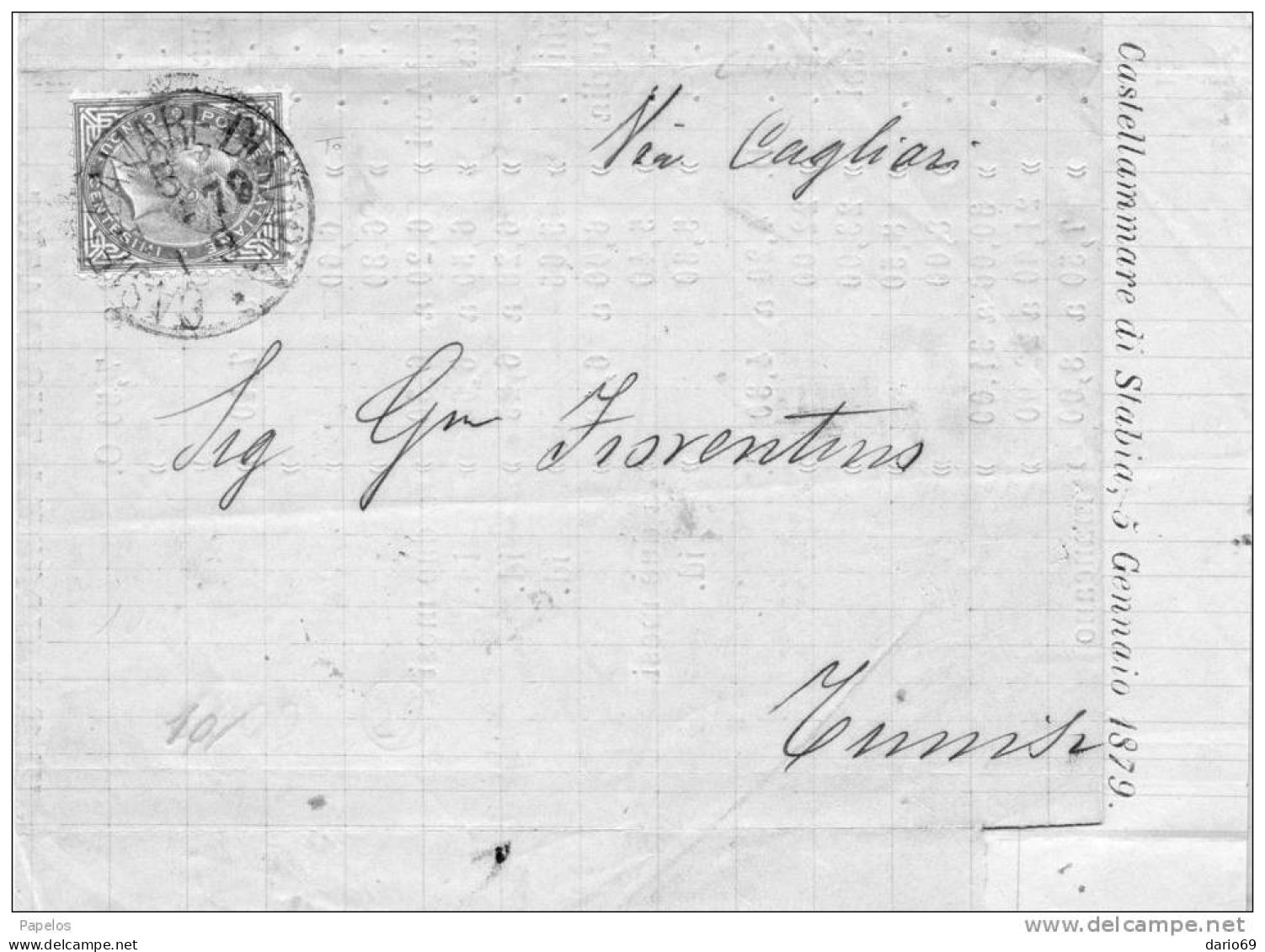 STORIA POSTALE 1879 LETTERA CON ANNULLO CASTELLAMMARE DI STABIA NAPOLI - Neufs