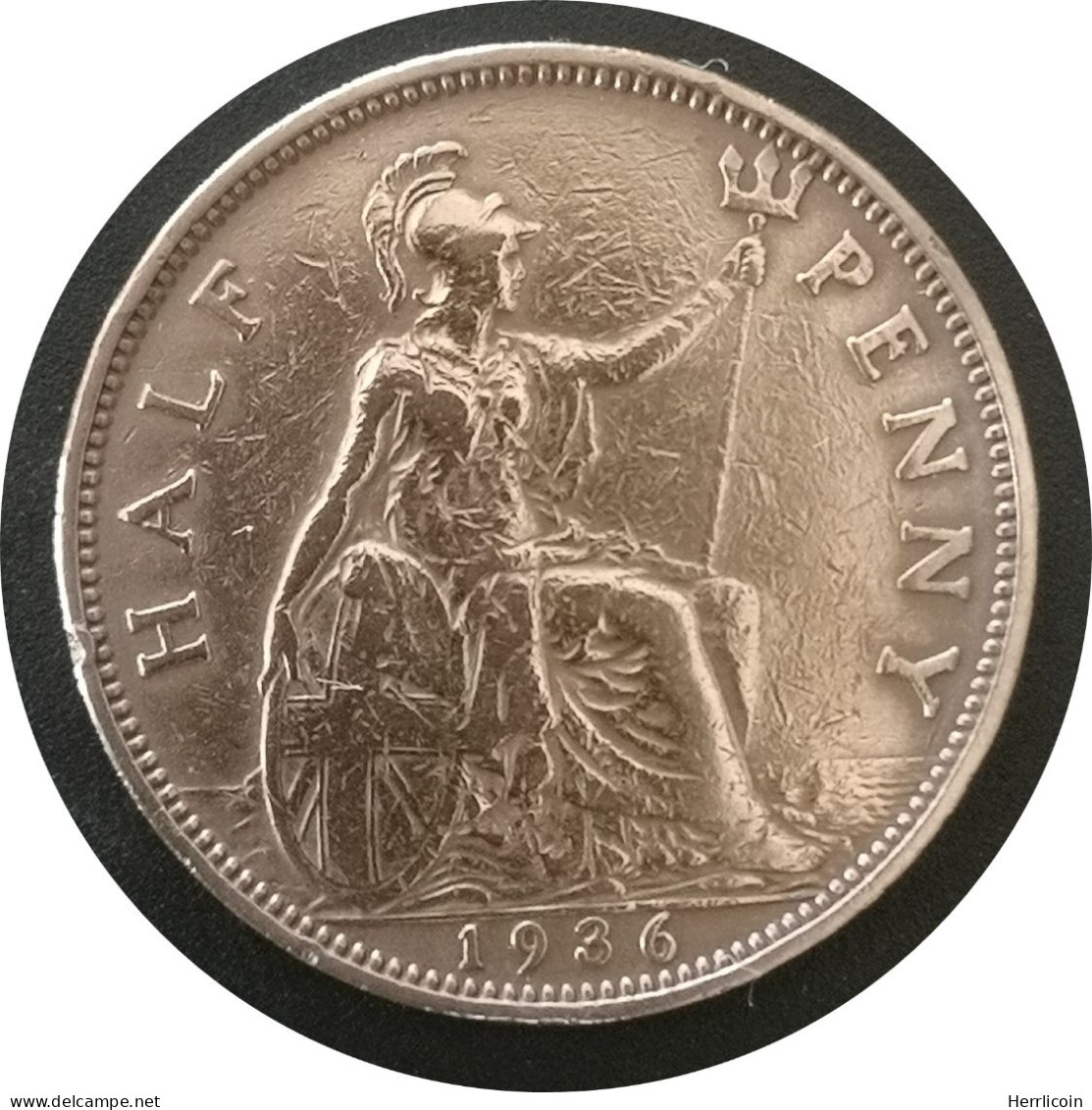 Monnaie Royaume Uni - 1936 - Half Penny George V 2e Effigie, Petite Tête - C. 1/2 Penny