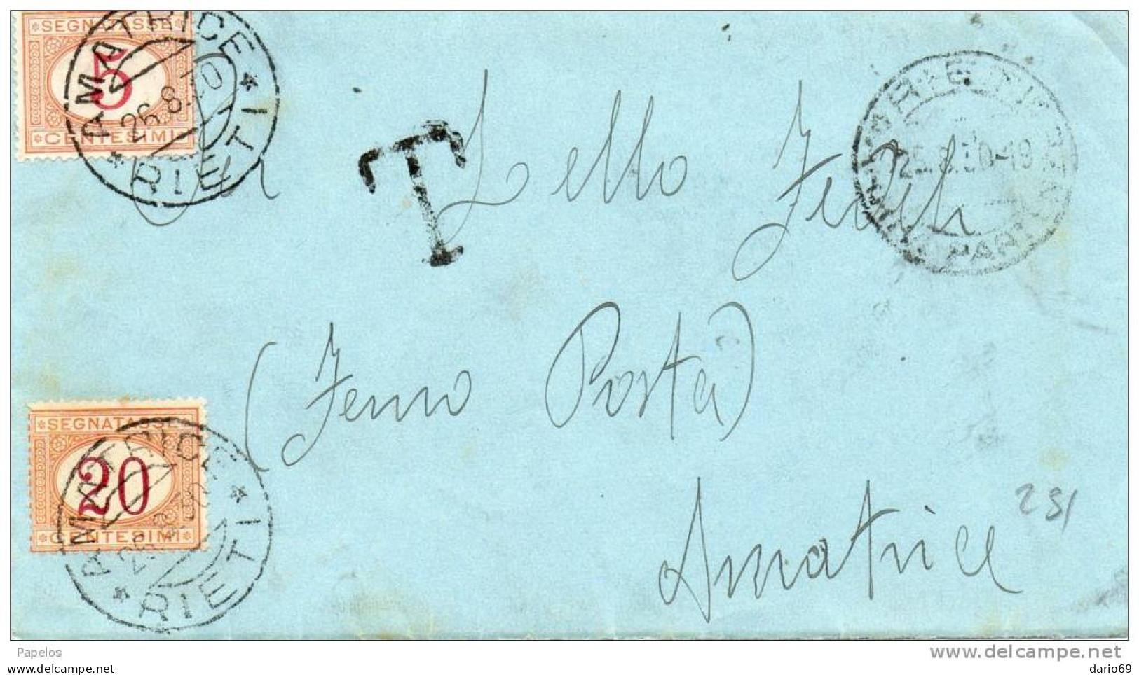 1930  LETTERA CON ANNULLO AMATRICE RIETI - Portomarken