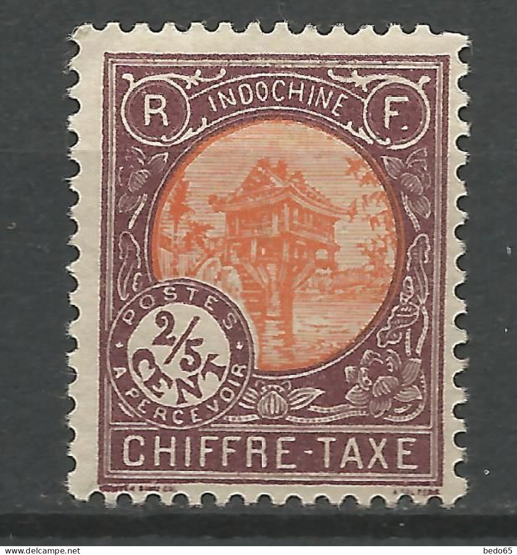 INDOCHINE TAXE  N° 44 Gom Coloniale NEUF* INFIME TRACE DE CHARNIERE  / Hinge / MH - Timbres-taxe