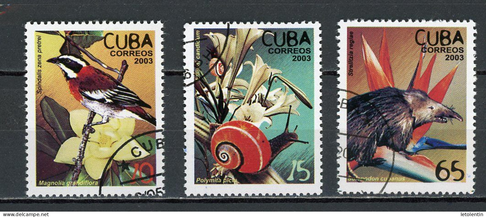 CUBA -  FAUNE ET FLORE  N°Yt 4086+4087+4088 Obli. - Gebraucht