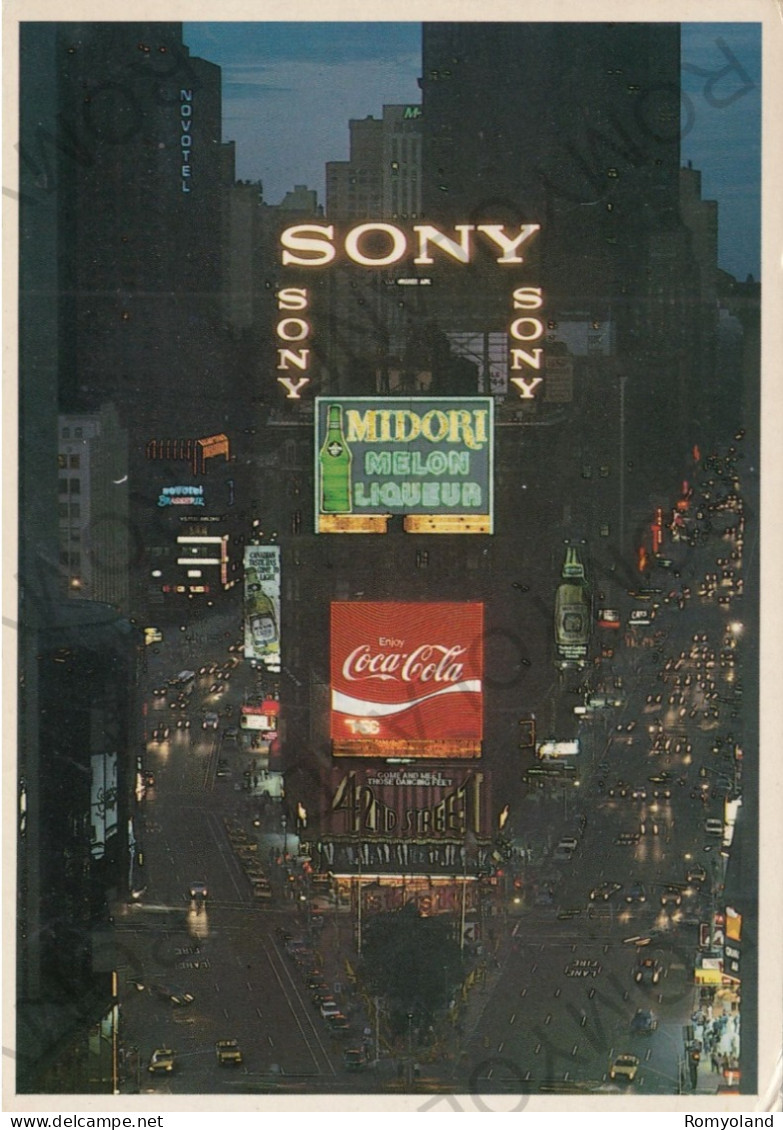 CARTOLINA  B23 NEW YORK CITY,NEW YORK,STATI UNITI-TIMES SQUARE,THE CROSSROADS OF THE WORLD AT NIGHT-VIAGGIATA 1988 - Time Square