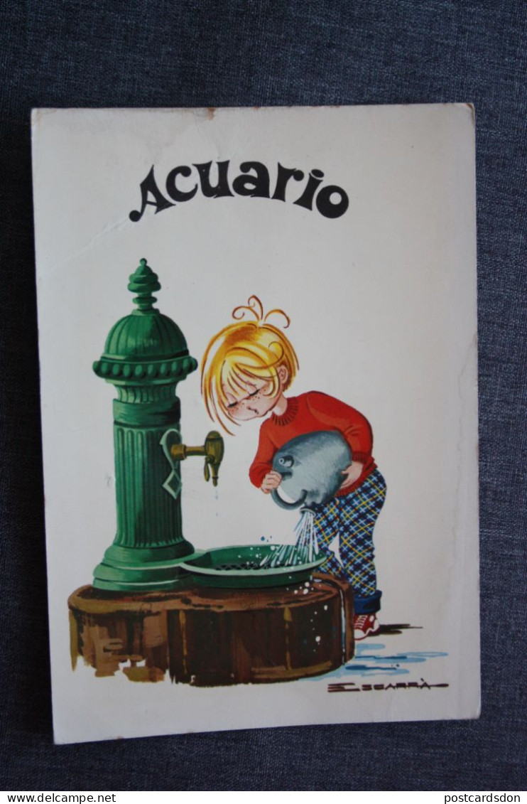 SPAIN - Zodiac - ACUARIO- OLD Postcard - 1970s - Astrología