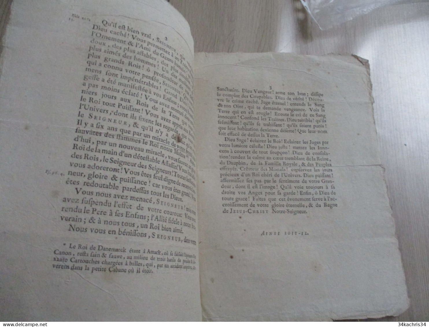 L11 Protestantisme Extrait D'un Sermon Prononcé à La Chapelle De Sa Majesté Danoise 9/1/1757 Par SHREIBER - Decretos & Leyes