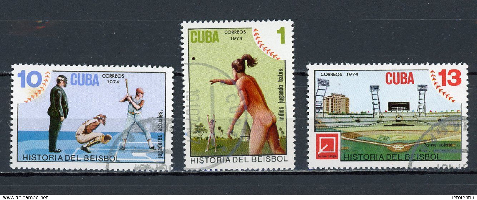 CUBA -  BASE-BALL  N°Yt 1804+1807+1808 Obli. - Gebruikt