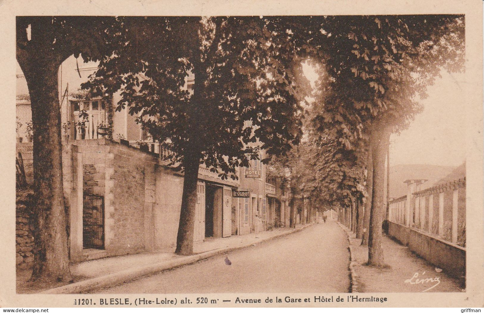 BLESLE AVENUE DE LA GARE ET HOTEL L'HERMITAGE TBE - Blesle