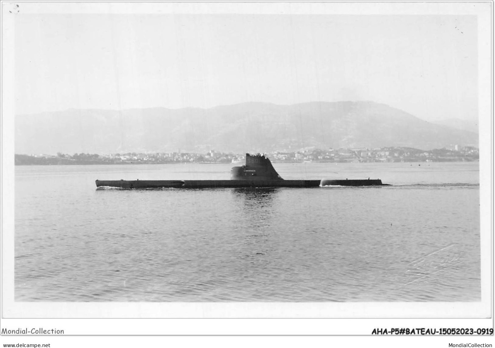 AHAP5-BATEAUX DE GUERRE MARINE CARTE PHOTO-0462- FRANCE - SM L'ANDROMEDE SOUS MARIN 1954 - Sous-marins