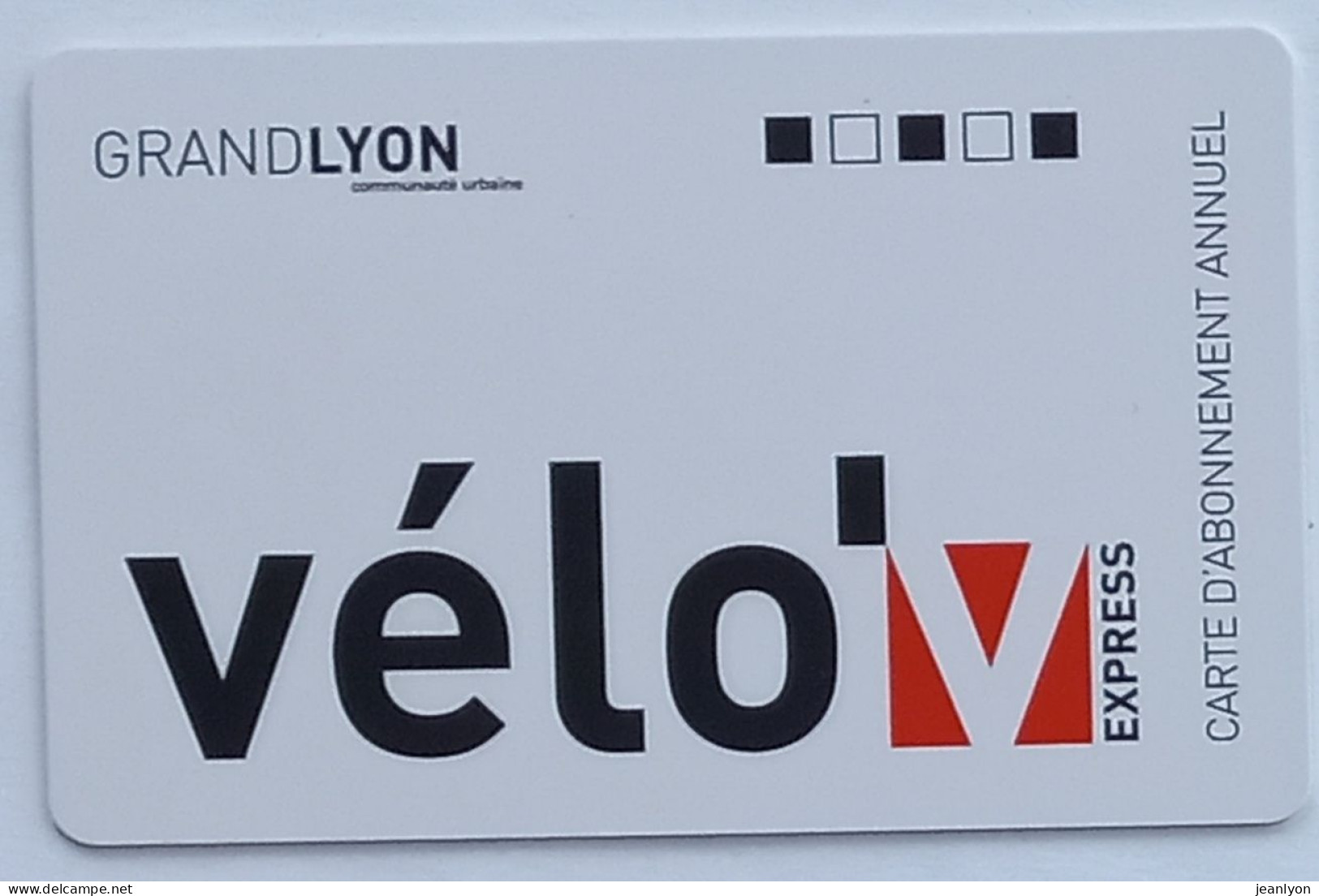 VELO GRAND LYON - Carte Abonnement Annuel Velo'v Express - Sonstige & Ohne Zuordnung