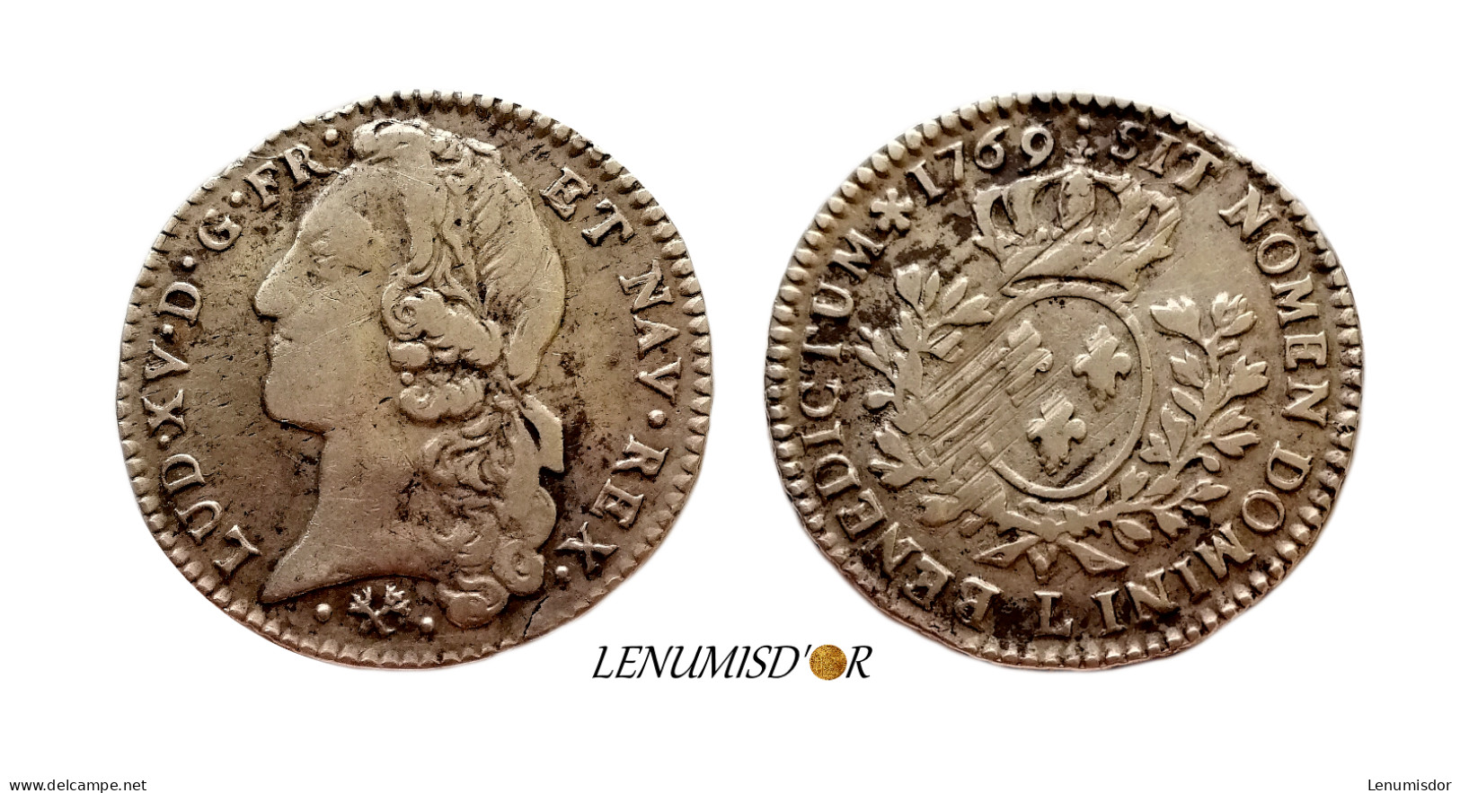 LOUIS XV 1/5 Écu Au Bandeau 1769 L Bayonne - 1715-1774 Luis XV El Bien Amado