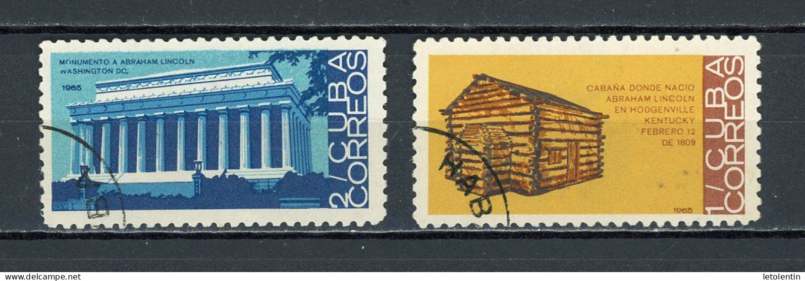 CUBA -  ANNI. LINCOLN  N°Yt 835+836 Obli. - Used Stamps