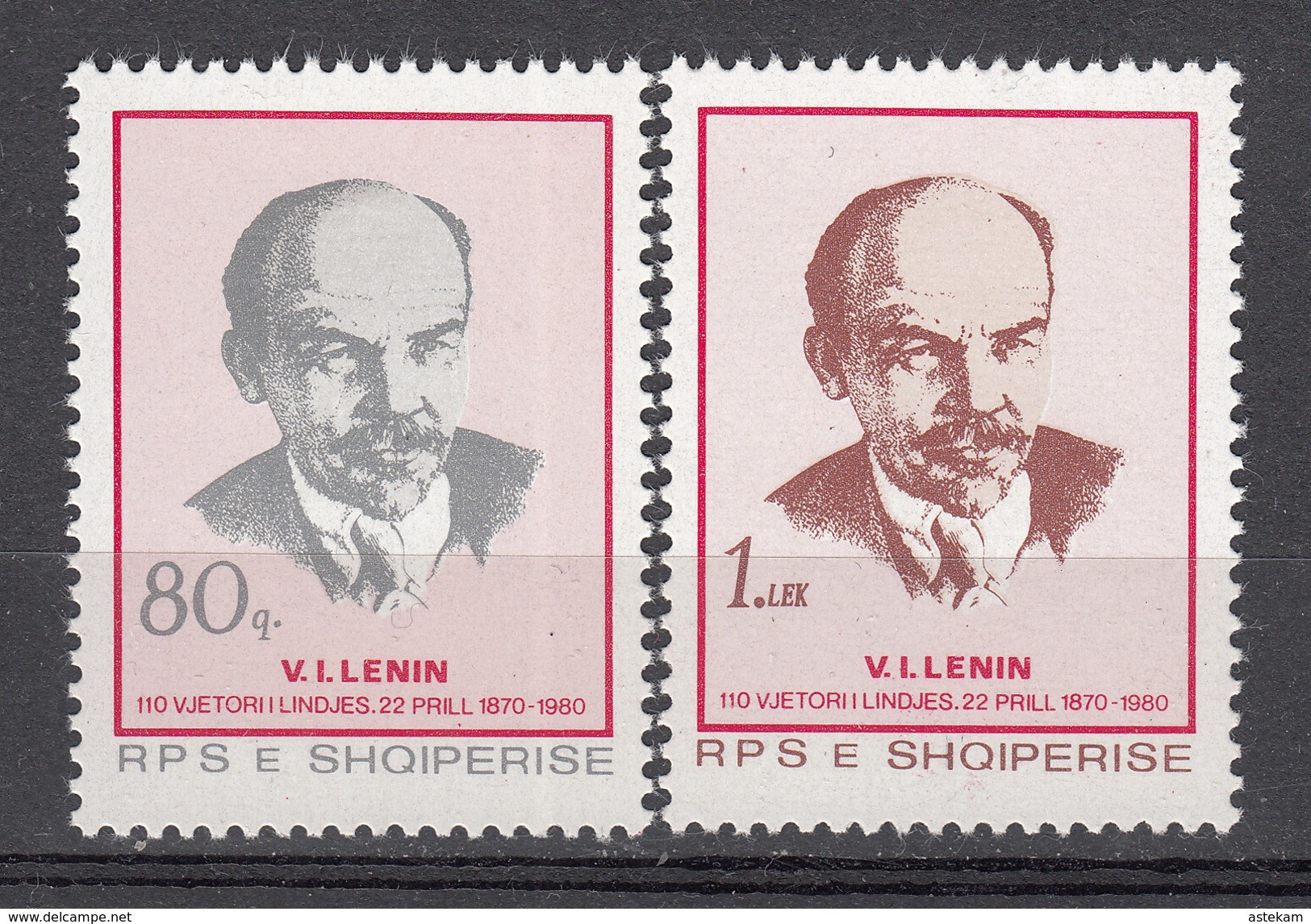 ALBANIA 1980, 110th ANNIVERSARY Of LENIN, COMPLETE, MNH SERIES With GOOD QUALITY, *** - Lénine