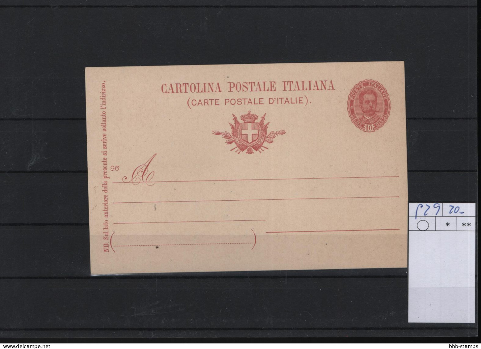 Italien Michel Cat.No. Postal Stat P29 Unused - Entiers Postaux