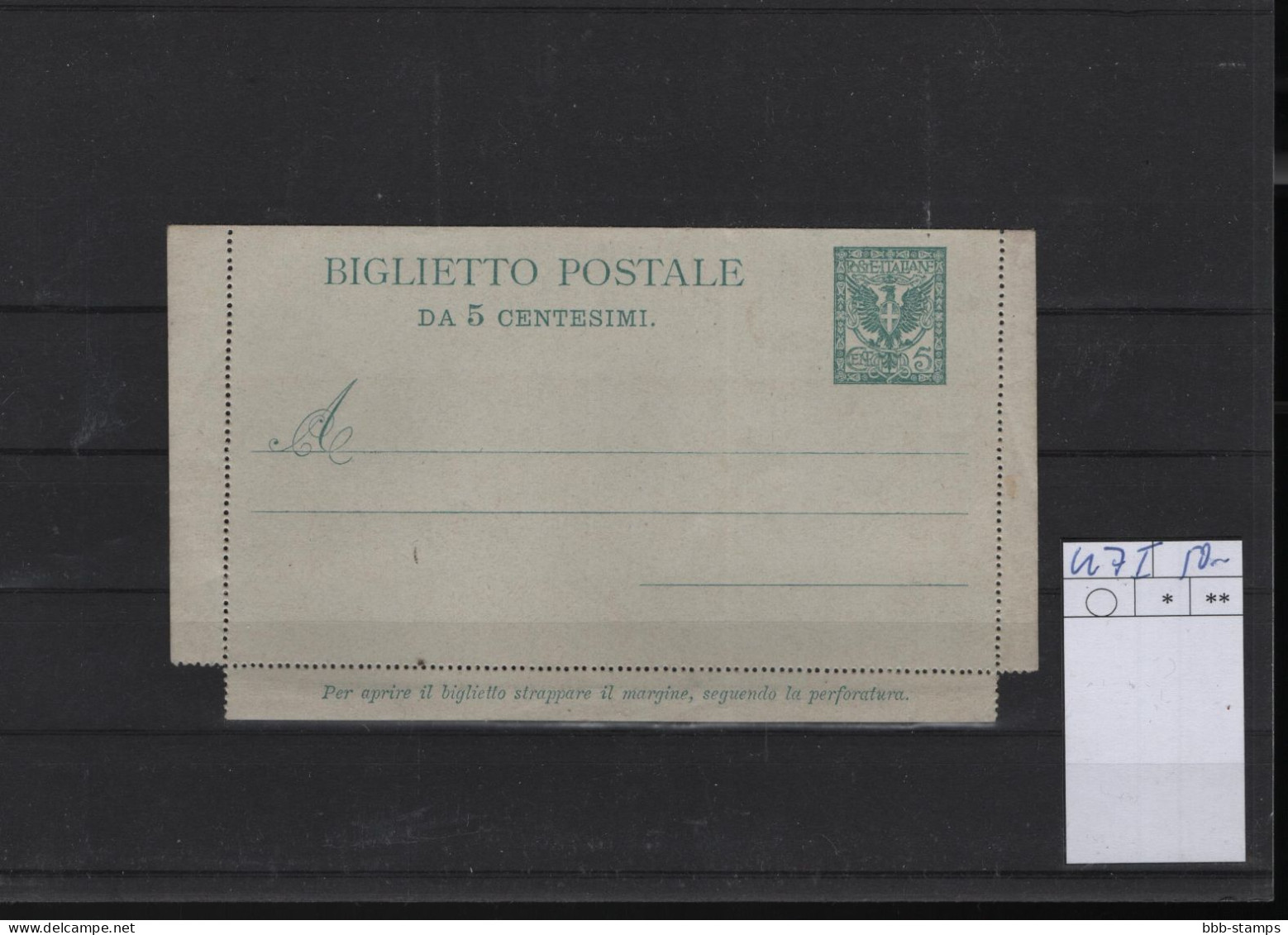 Italien Michel Cat.No. Postal Stat K7 I Unused - Entiers Postaux