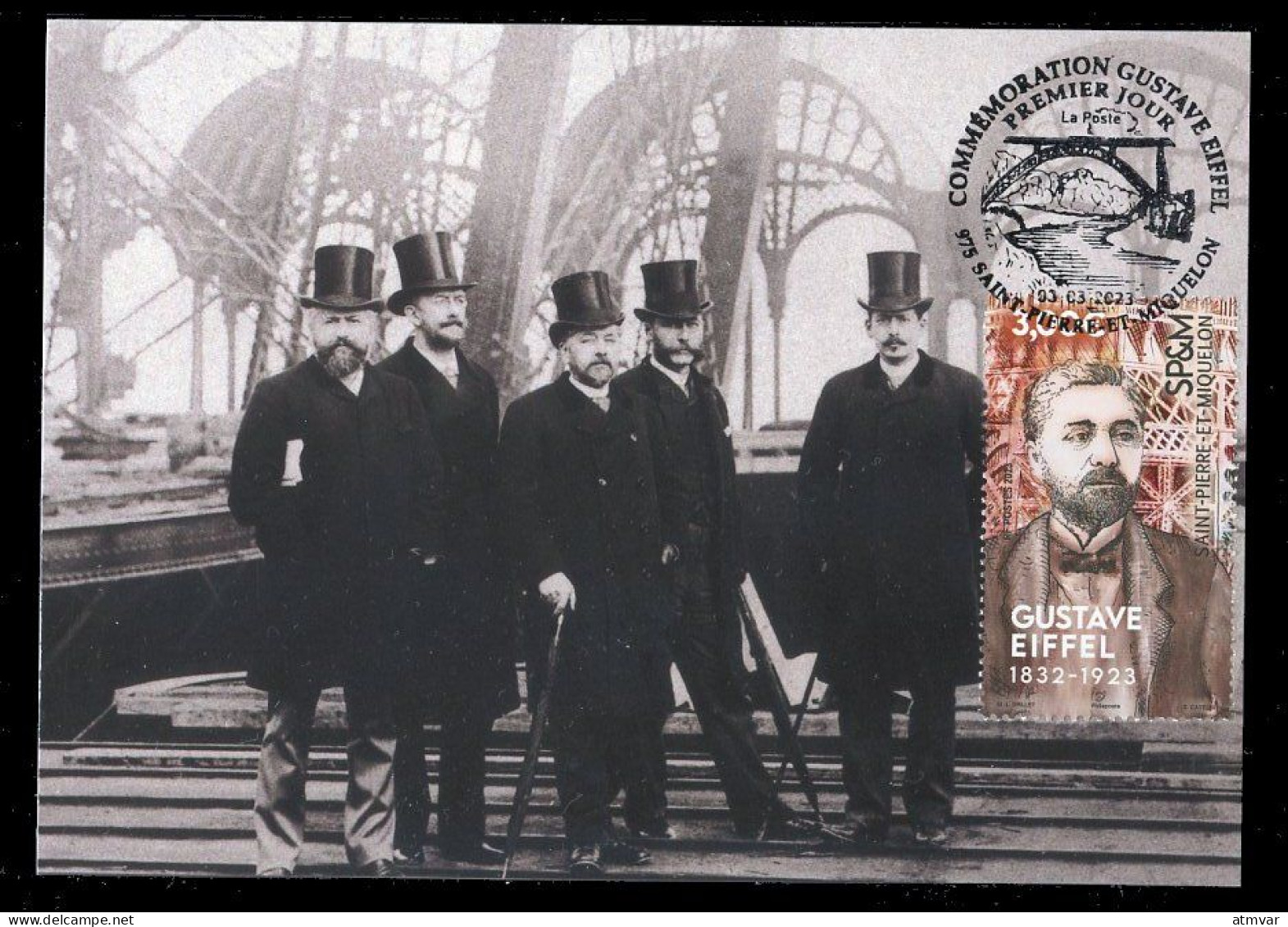 SAINT PIERRE ET MIQUELON (2023) Carte Maximum Card - Gustave Eiffel 1832-1923, Tour Eiffel - Maximumkarten