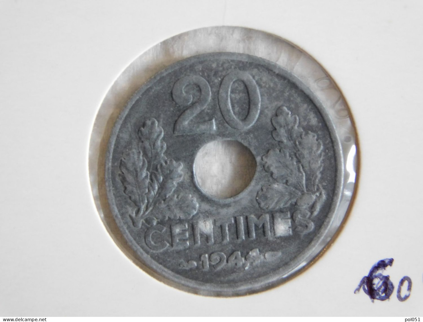 France 20 Centimes 1944 ÉTAT FRANÇAIS LÉGÈRE (432) - 20 Centimes