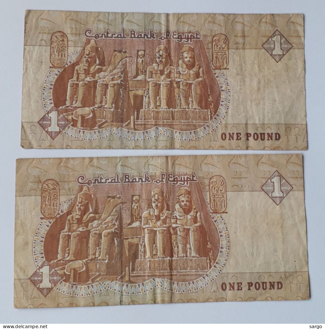 EGYPT - 1 + 1 POUND -  P 50 - 1978-2008 -  CIRC - 2 PCS - BANKNOTES - PAPER MONEY - CARTAMONETA - - Egypt