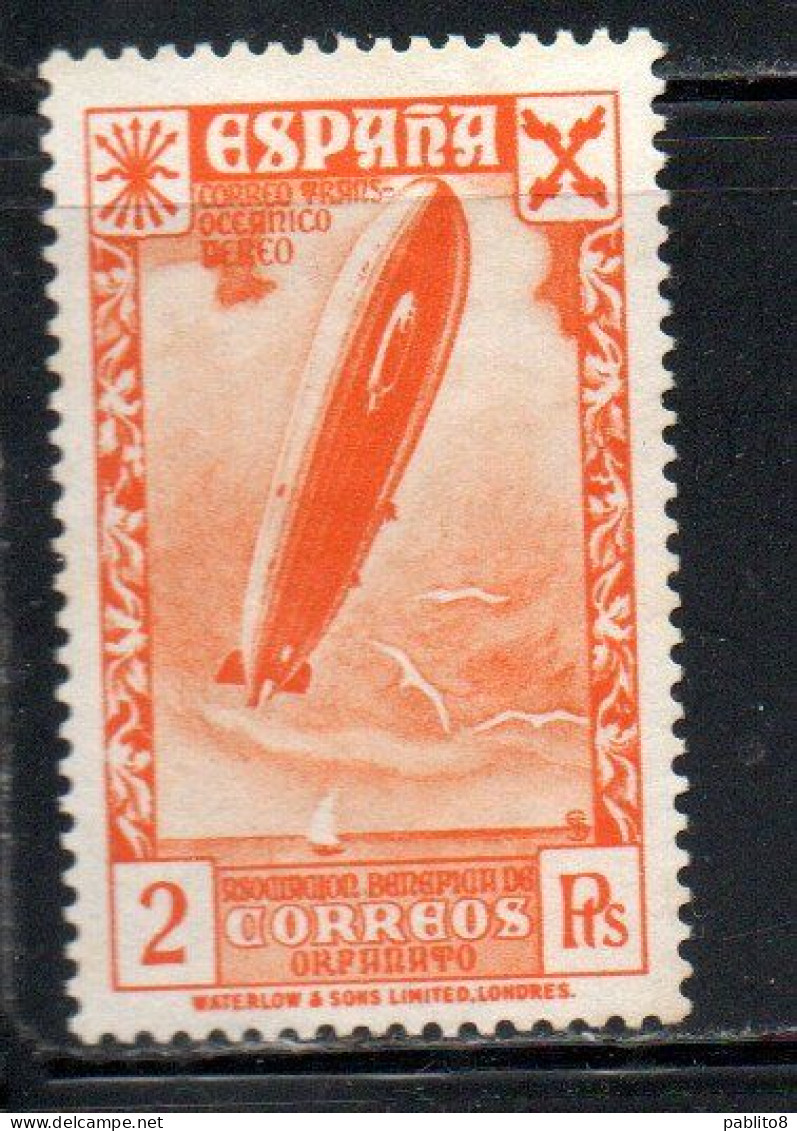 SPAIN ESPAÑA SPAGNA 1930 AIRMAIL CORREO AEREO ZEPPELIN ORFANATO 2p MLH - Nuevos