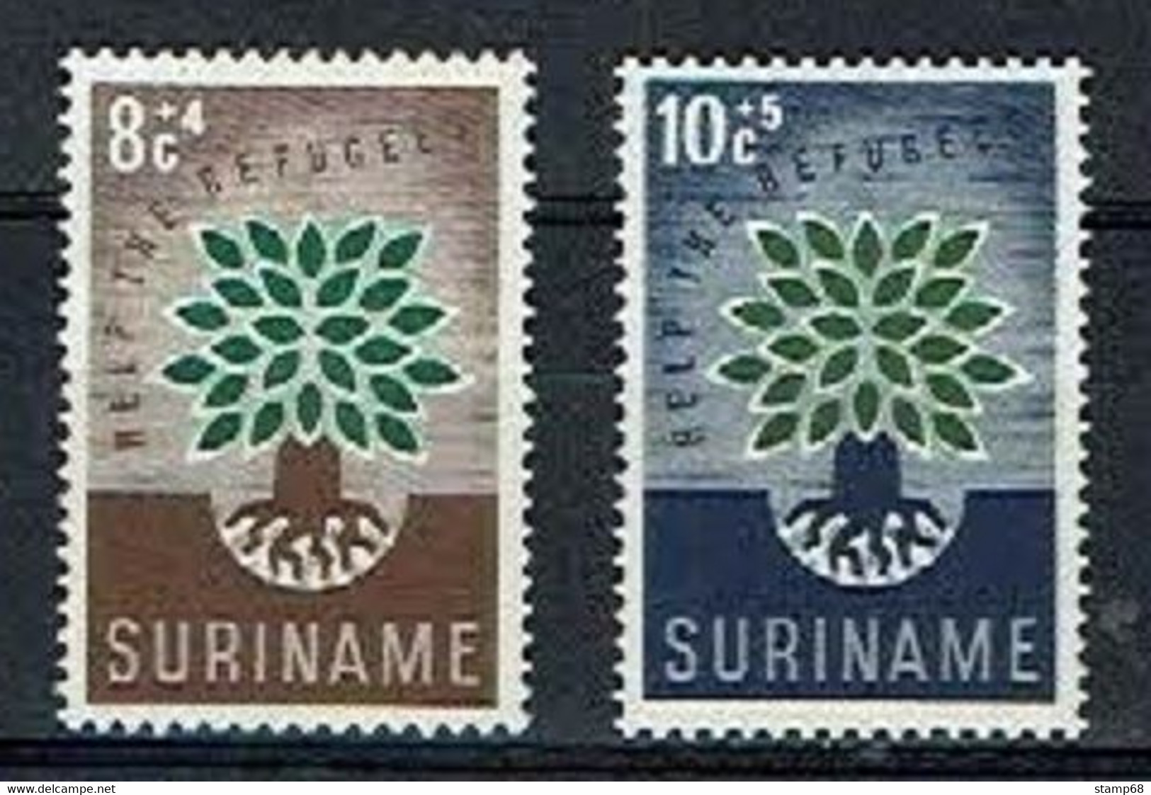 Suriname NVPH 345-46 Internationaal Vuchtelingenjaar 1960 MNH Postfris - Surinam ... - 1975