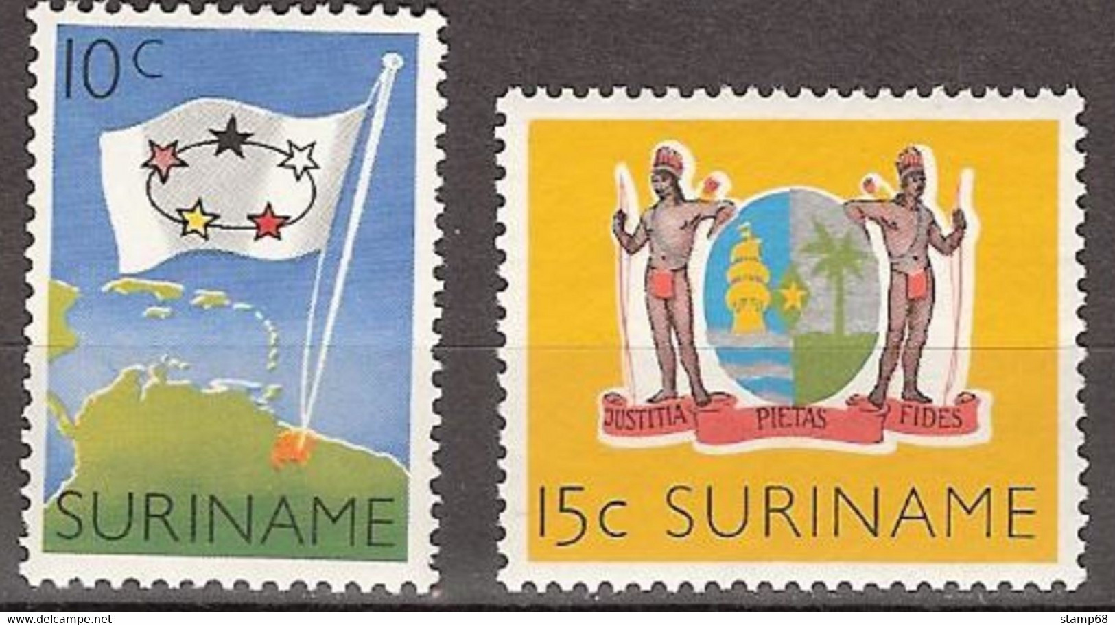 Suriname NVPH 347-48 Statuut Voor Het Koninkrijk 1960 MNH Postfris - Surinam ... - 1975