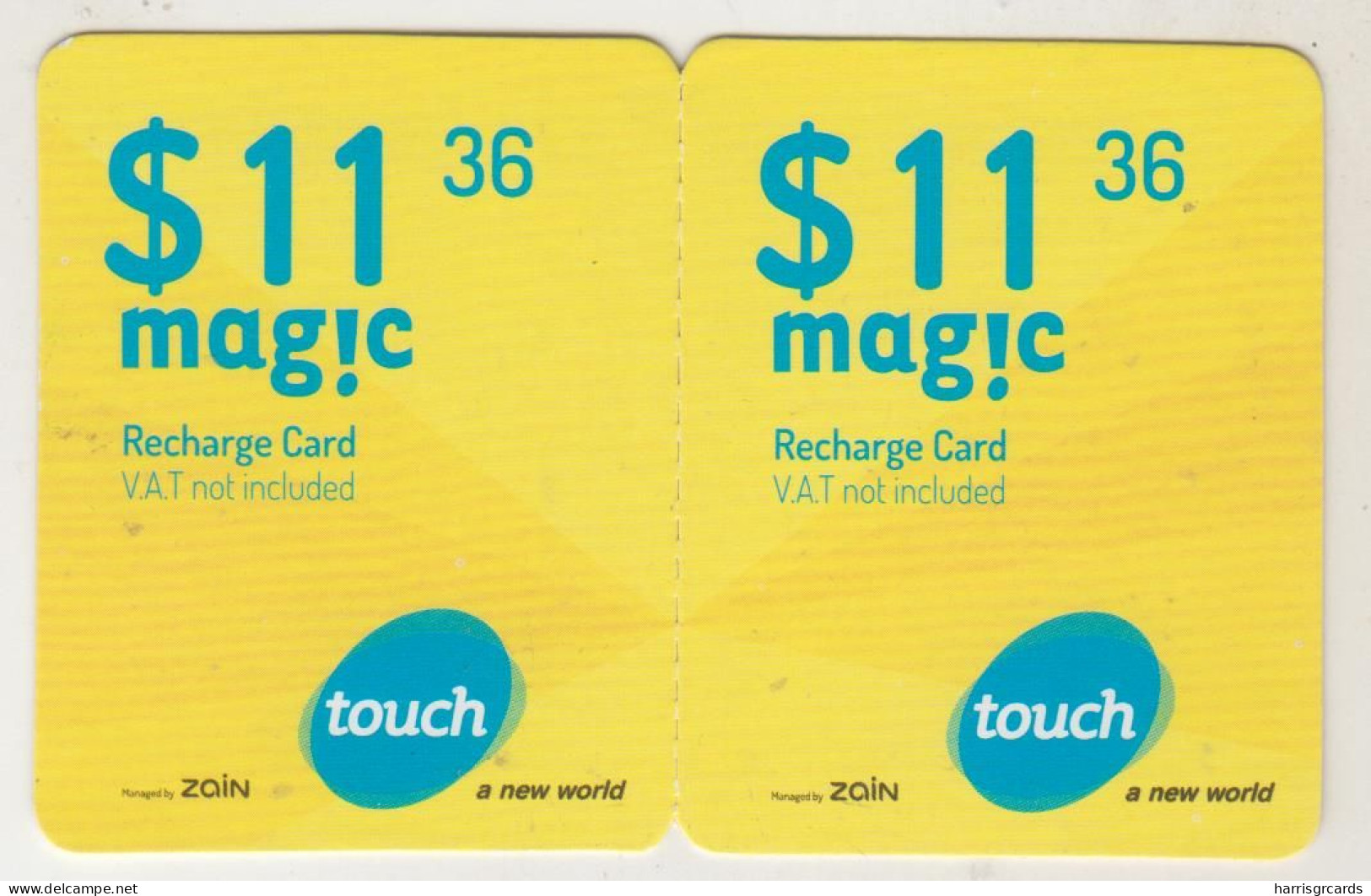 LEBANON - Magic (Half Size X2) , MTC Touch Recharge Card 11.36$, Exp.date 02/01/16, Used - Líbano