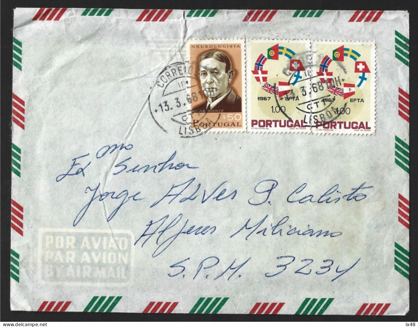 Letter With Stamps From EFTA - European Free Trade Association. Flags. Doctor Egas Moniz, Nobel Prize In Medicine. - Comunità Europea