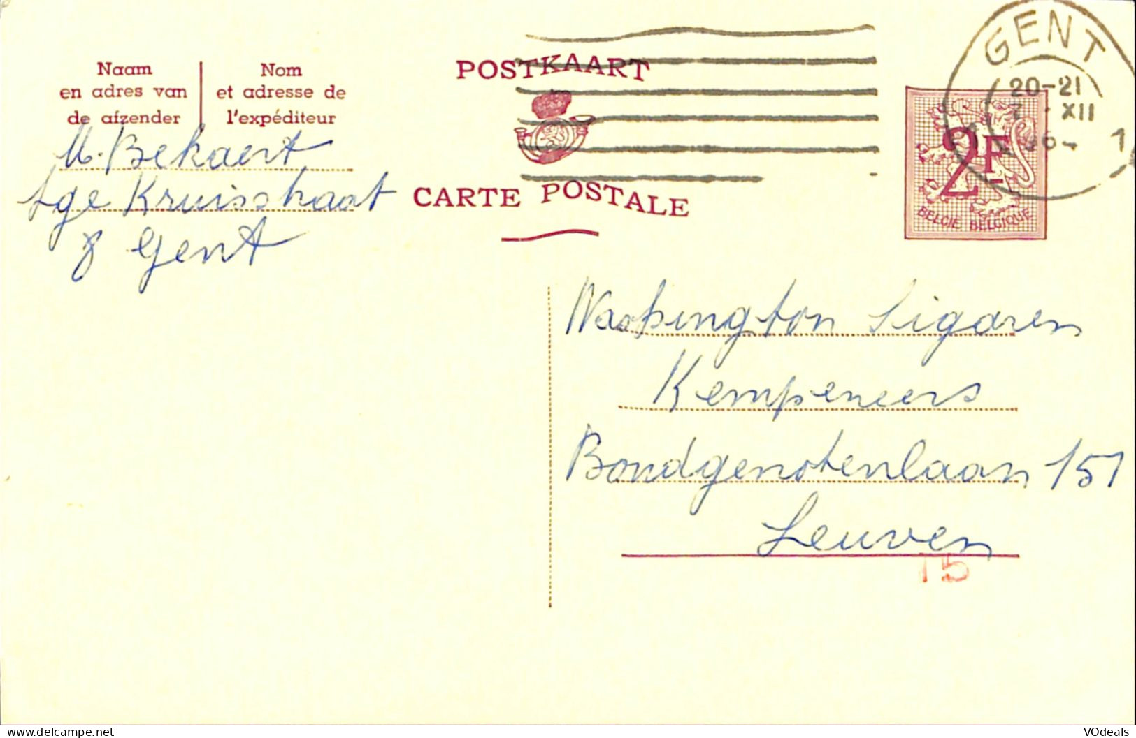 Belgique - Carte Postale - Entier Postal - 1964 - Gent à Leuven - 2 Francs - Postkarten 1951-..