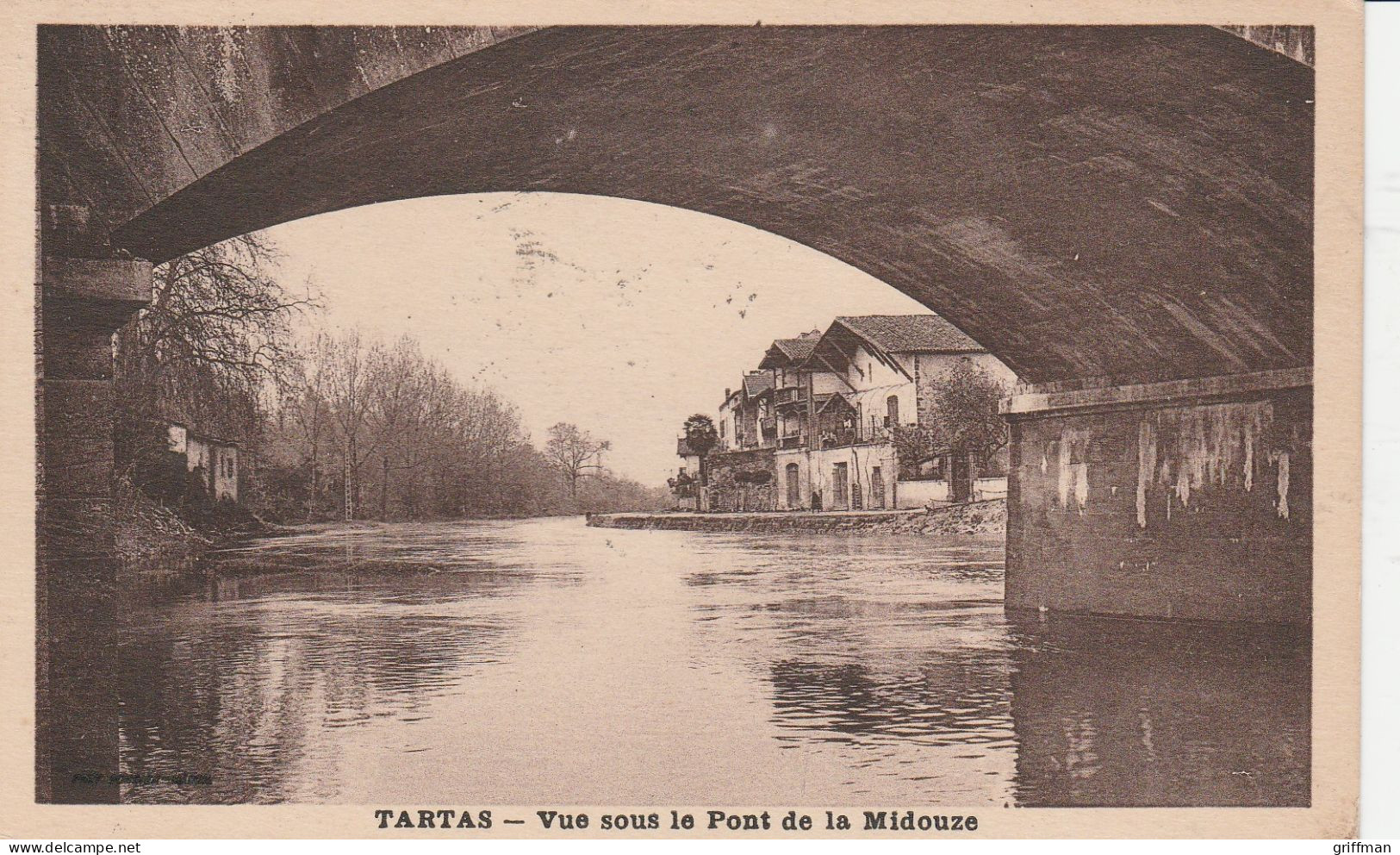 TARTAS VUE SOUS LE PONT DE LA MIDOUZE 1933 TBE - Tartas