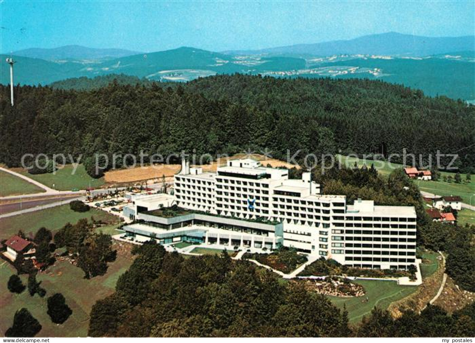 73088492 Geyersberg Wald Fliegeraufnahme Klinik Schloss Wolfstein Geyersberg - Freyung