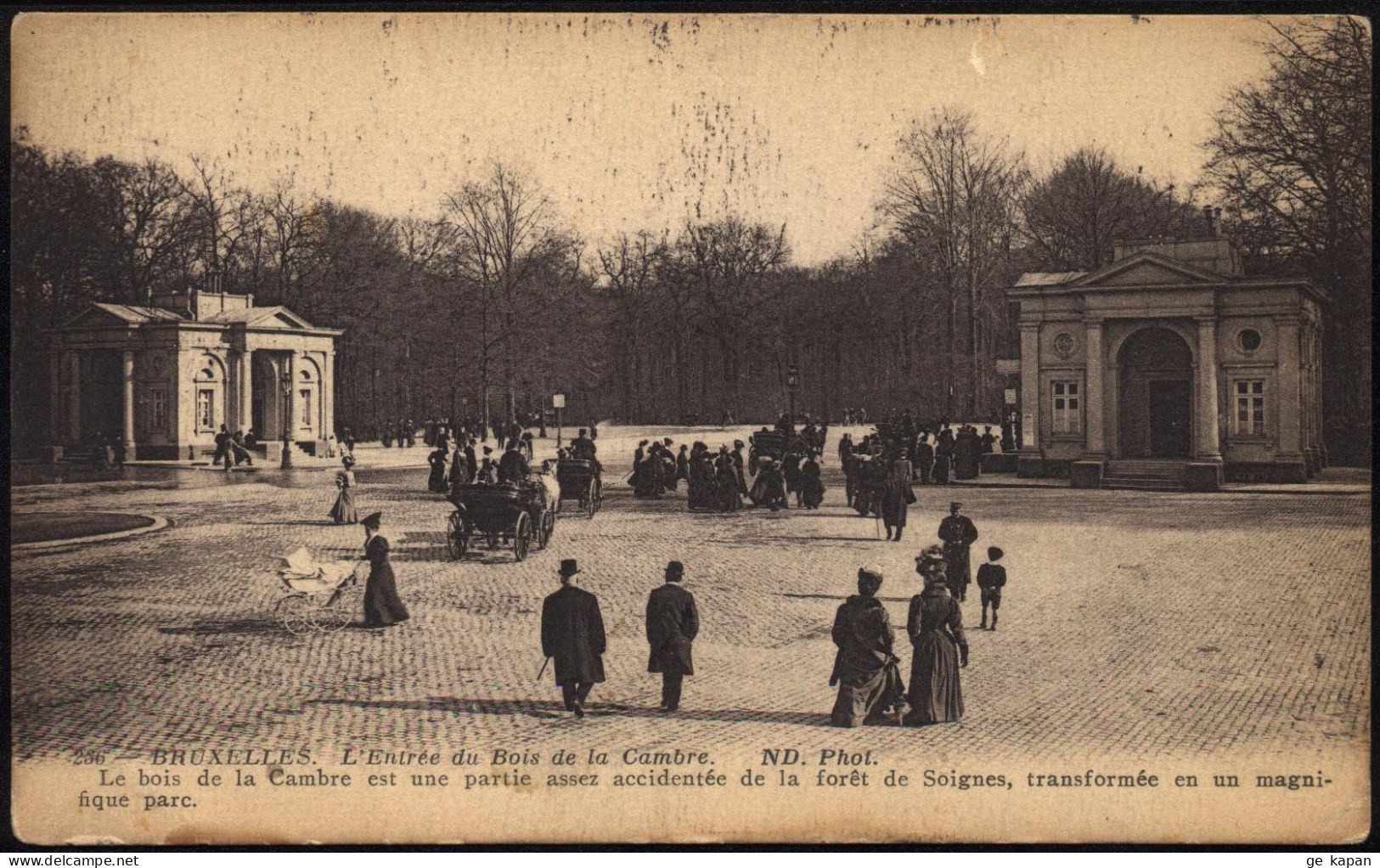 1914 BELGIUM BRUSSELS L'Entree Du Bois De La Cambre - Forêts, Parcs, Jardins