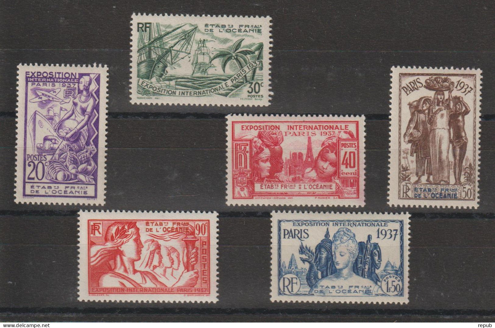 Océanie 1937 Expo Paris 166-171, 6 Val * Charnière MH - Neufs