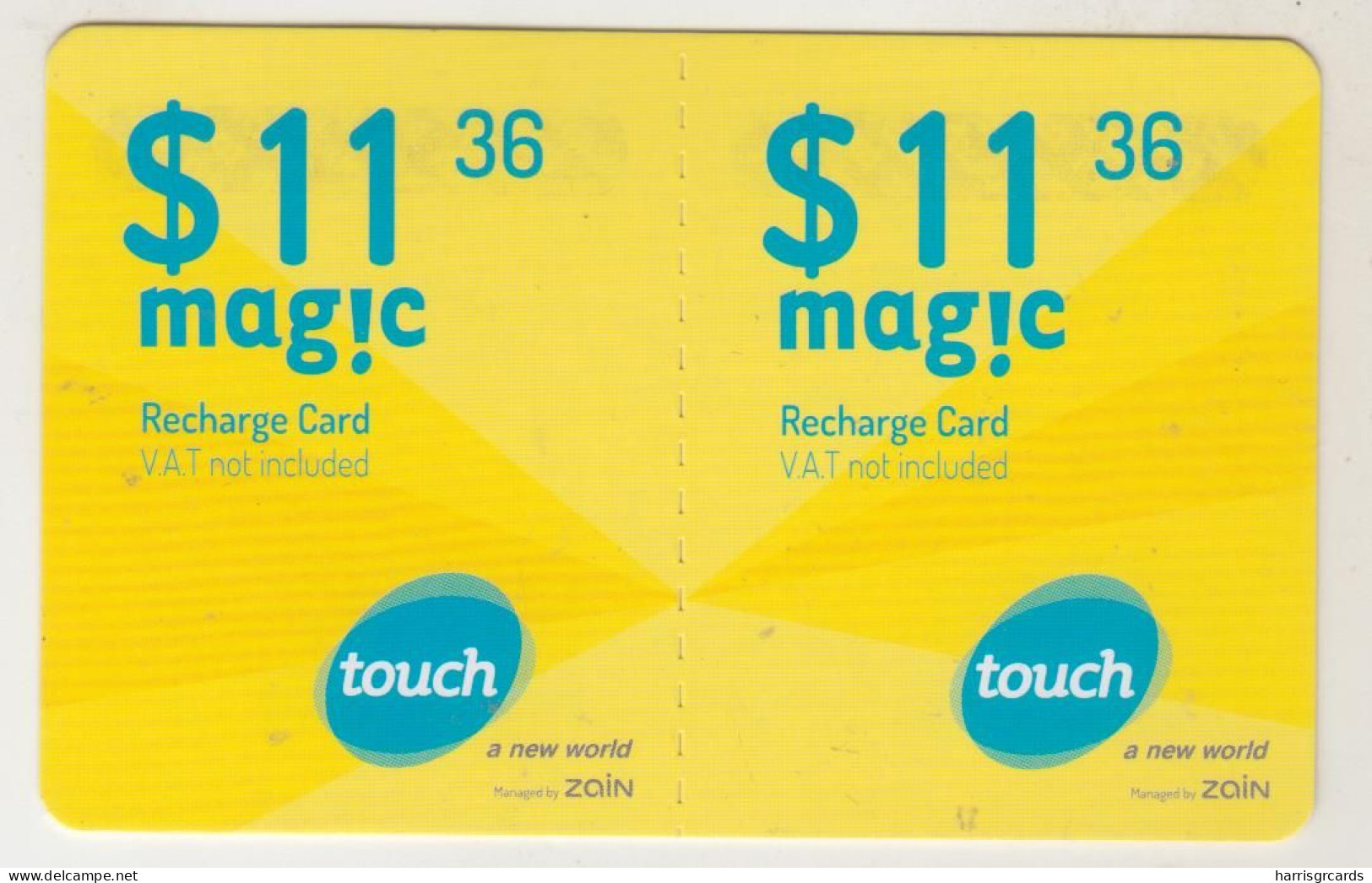 LEBANON - Magic (Half Size X2) , MTC Touch Recharge Card 11.36$, Exp.date 04/11/18, Used - Liban