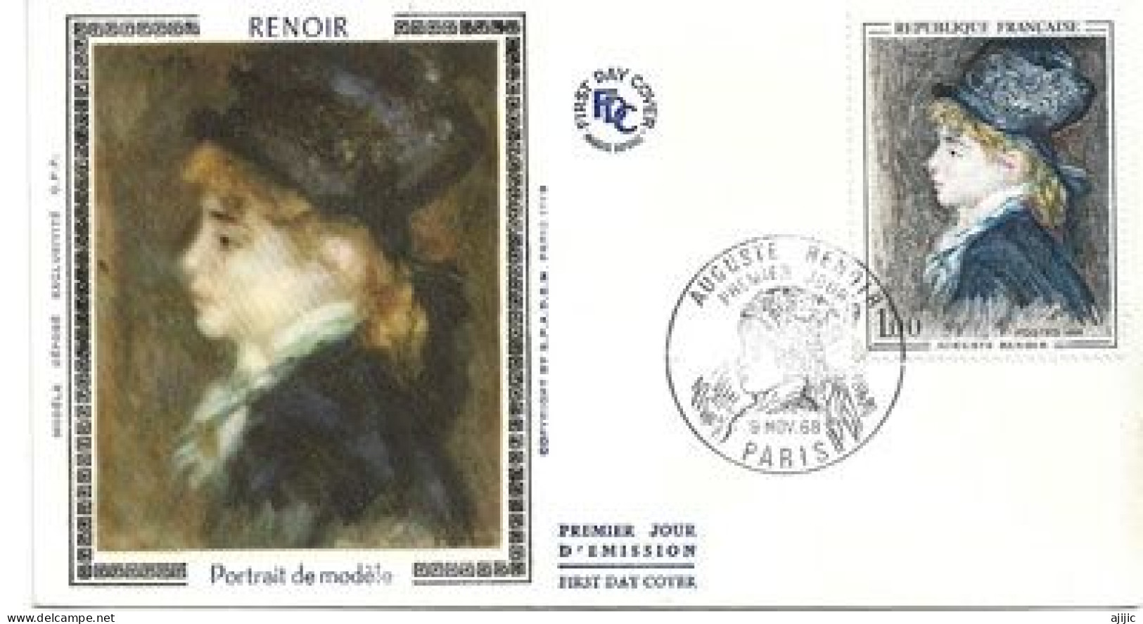 Pierre-Auguste Renoir, Portrait De Femme. FDC FRANCE (PARIS) - Impressionismo