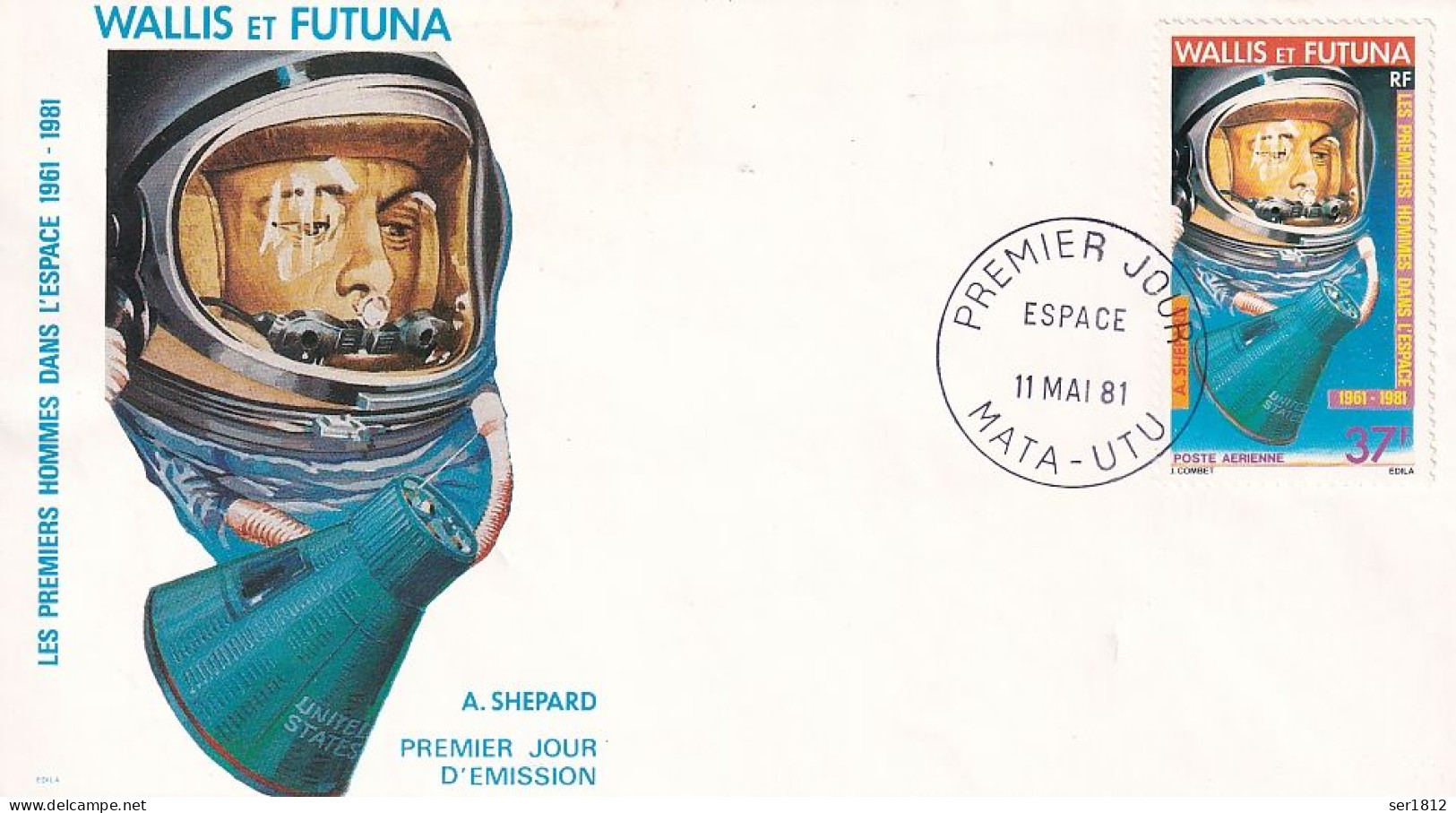 Wallis And Futuna 1981 Space Cover FDC Shepard Men In Space And 20 Th Anniversary Of Gagarine And Shepard - Brieven En Documenten