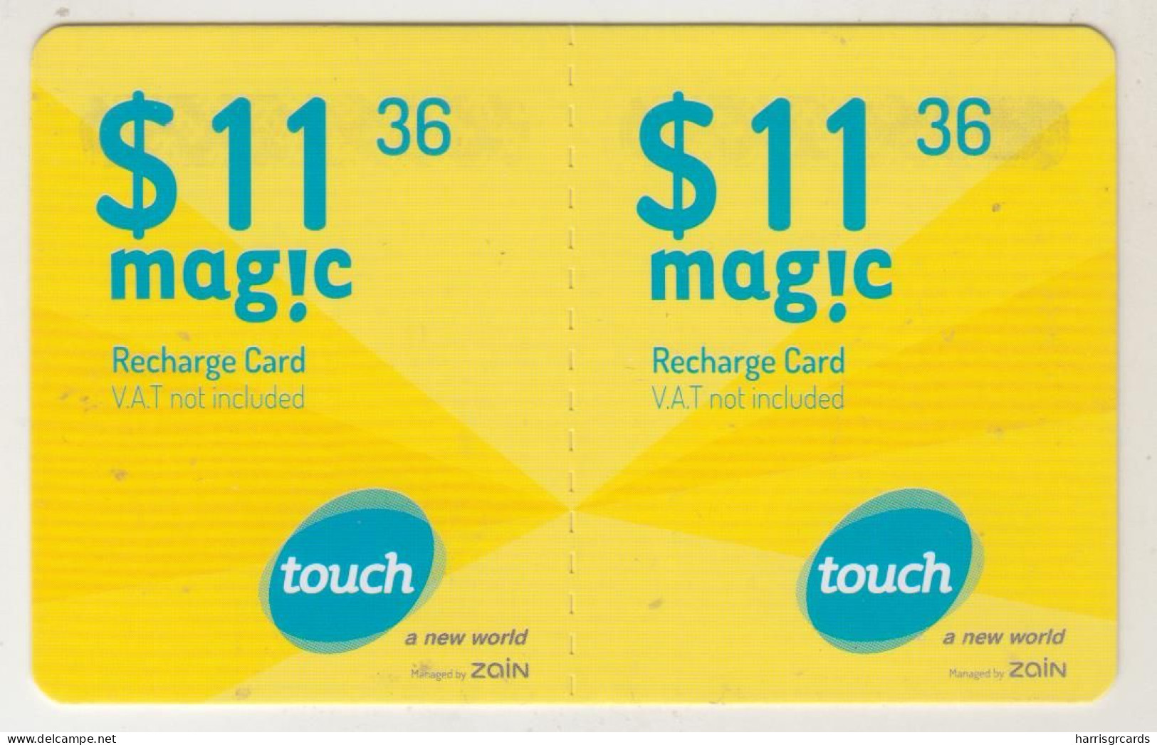 LEBANON - Magic (Half Size X2) , MTC Touch Recharge Card 11.36$, Exp.date 08/11/18, Used - Libanon