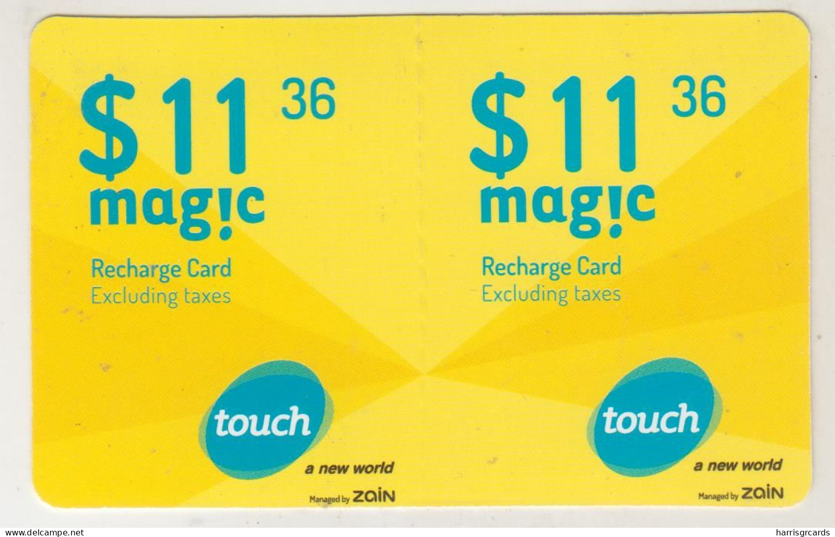 LEBANON - Magic (Half Size X2) , MTC Touch Recharge Card 11.36$, Exp.date 24/09/20, Used - Libano