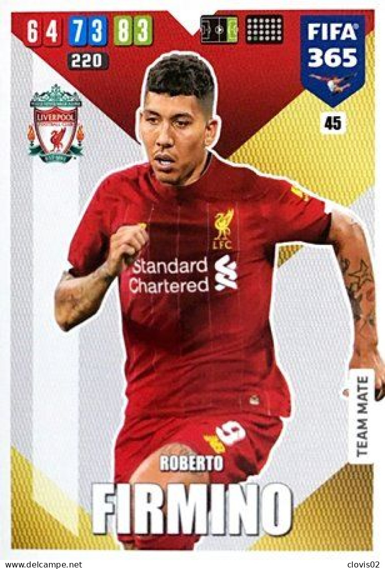 45 Roberto Firmino - Liverpool - Carte Panini FIFA 365 2020 Adrenalyn XL Trading Cards - Trading Cards