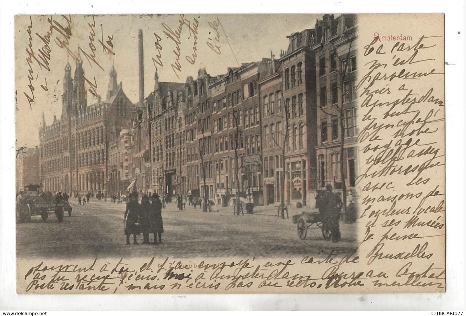 Amsterdam (Pays-Bas, Noord-Holland) : Voorburgwal In 1905 (animée) PF. - Amsterdam