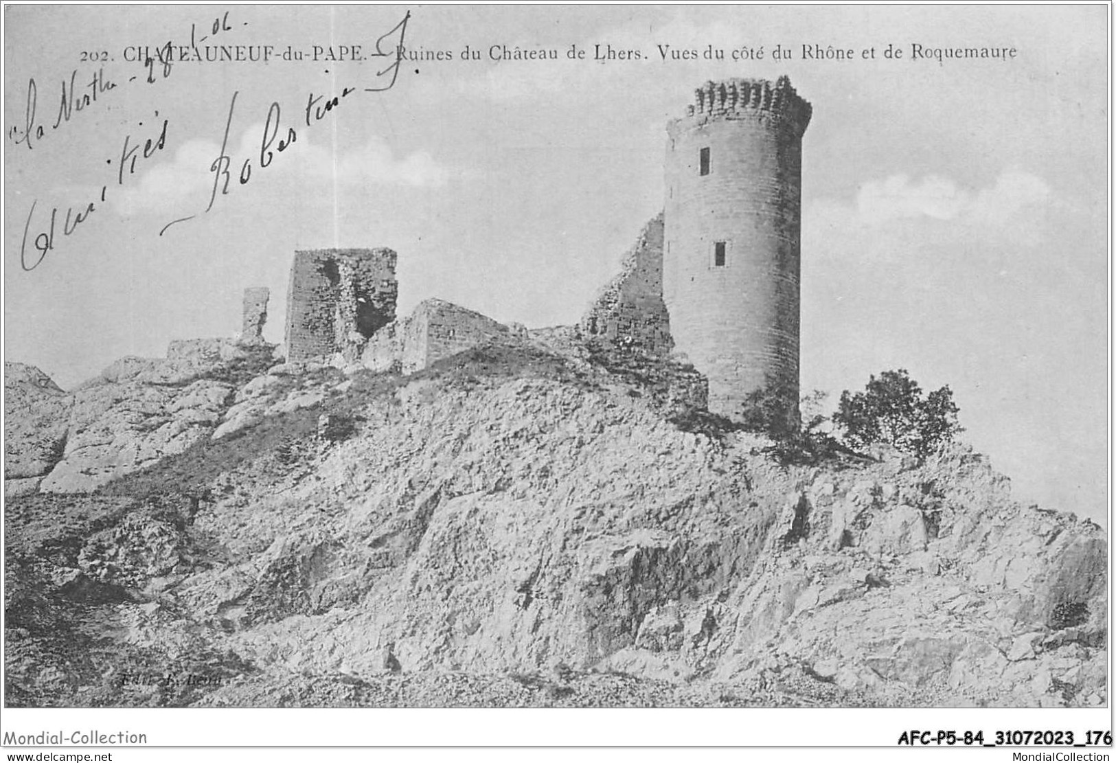 AFCP5-84-0565 - CHATEAUNEUF-DU-PAPE - Ruines Du Château De Lhers - Vues Du Côté Du Rhône Et De Roquemaure - Chateauneuf Du Pape