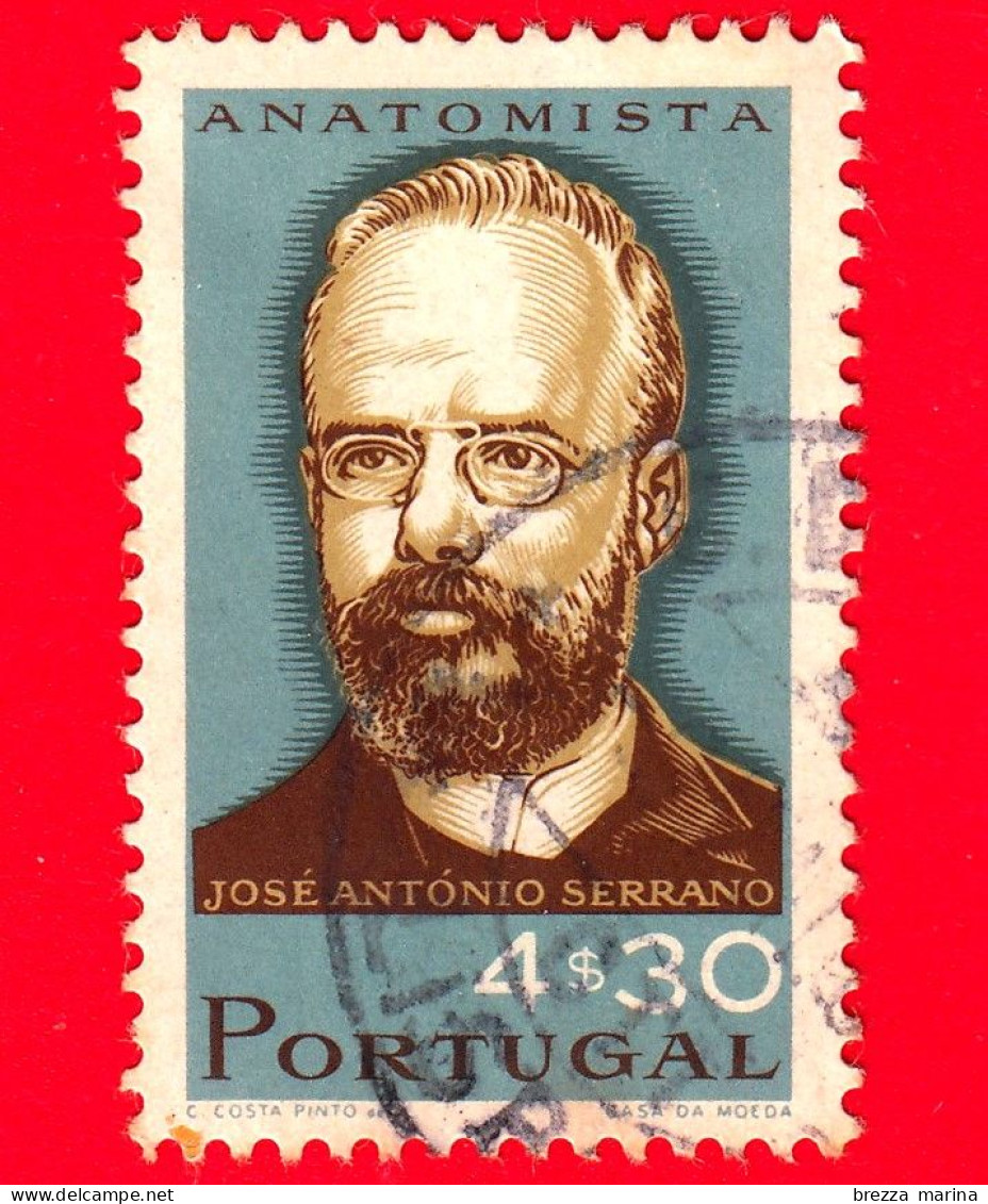 PORTOGALLO - Usato - 1966 - José Antönio Serrano (1851-1904) Anatomista E Osteologo - 4.30 - Oblitérés