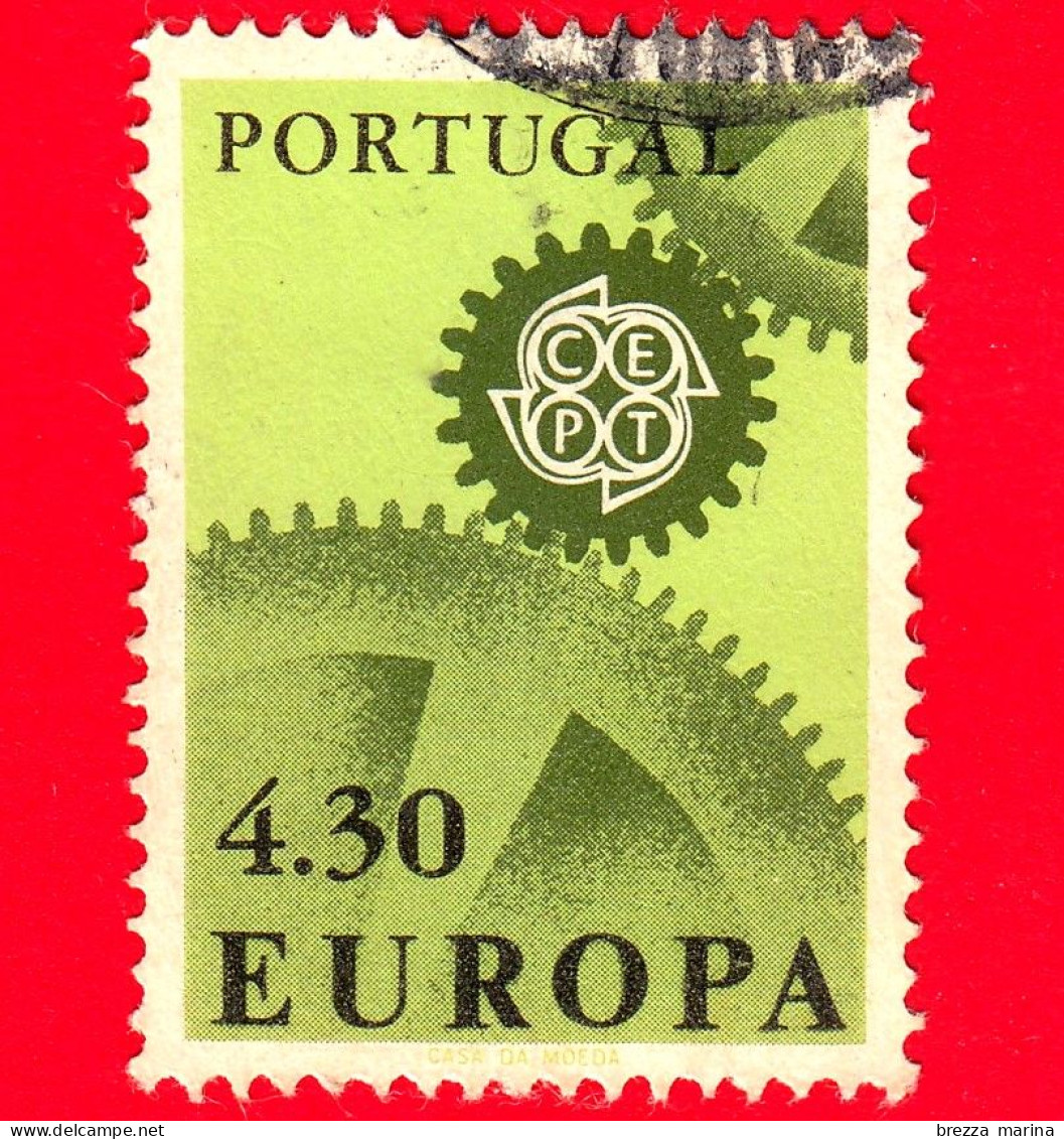 PORTOGALLO - Usato - 1967 - Europa - C.E.P.T. - Ruote Dentate - Ingranaggi - 4.30 - Oblitérés