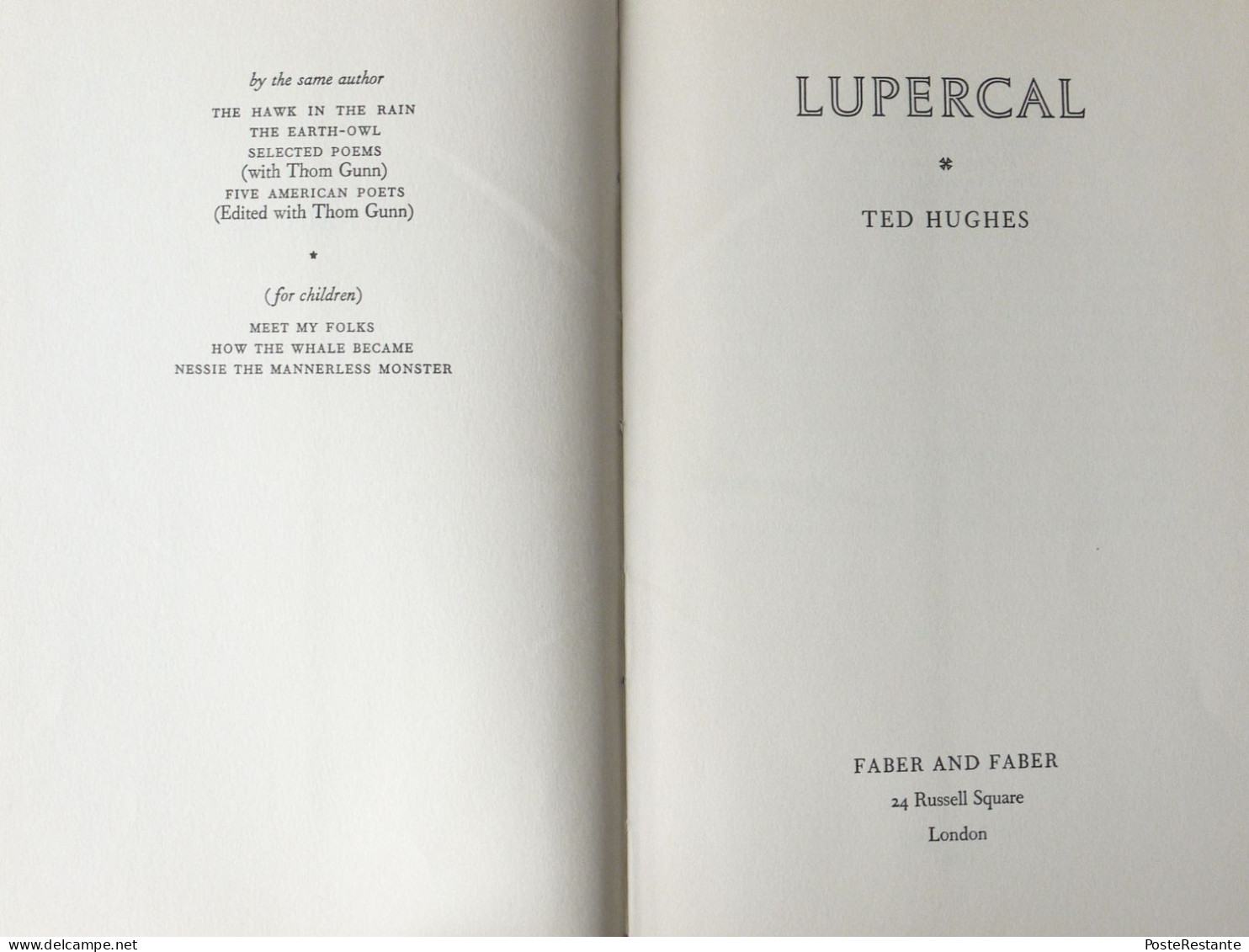 Lupercal By Ted Hughes, First UK Edition, Vintage Collectible Poetry Book - Poëzie