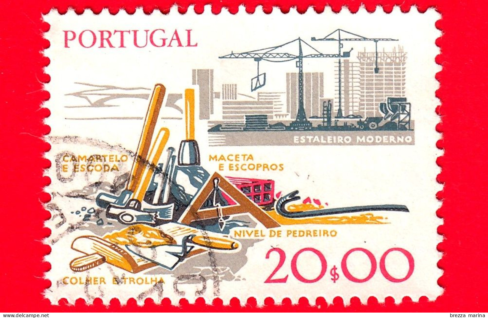PORTOGALLO - Usato - 1978 - Utensili Manuali E Cantiere - Industria Delle Costruzioni - 20.00 - Oblitérés