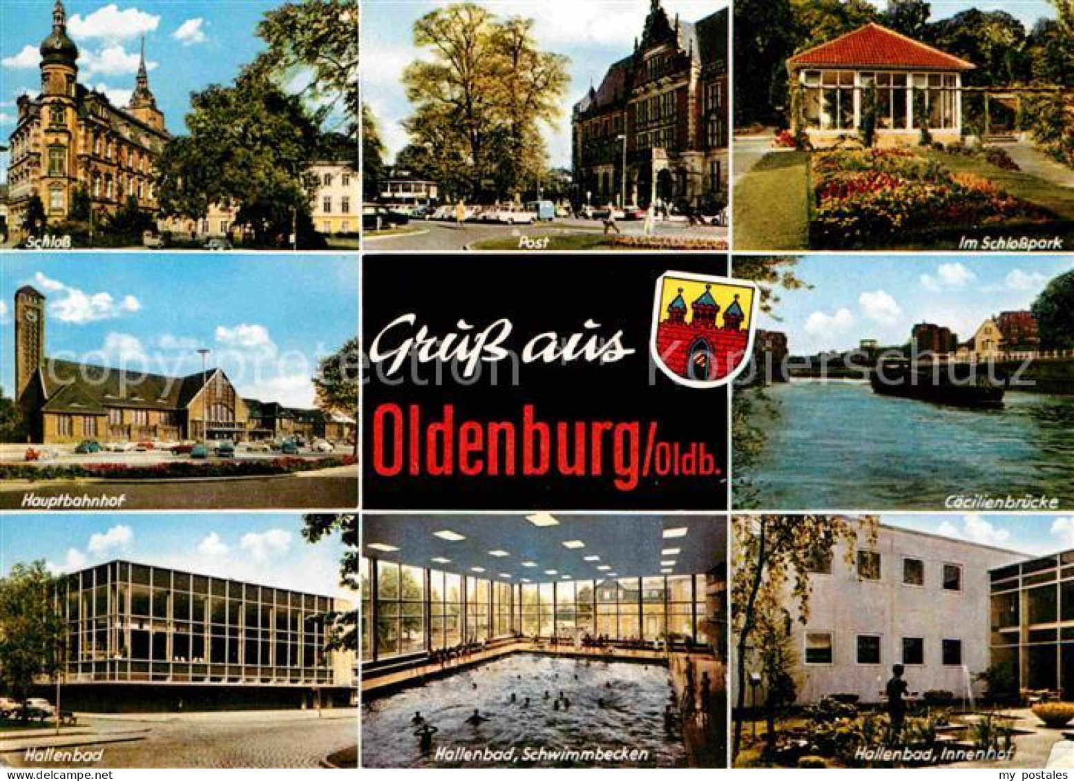 72640406 Oldenburg Niedersachsen Schloss Post Schlosspark Caecilienbruecke Halle - Oldenburg
