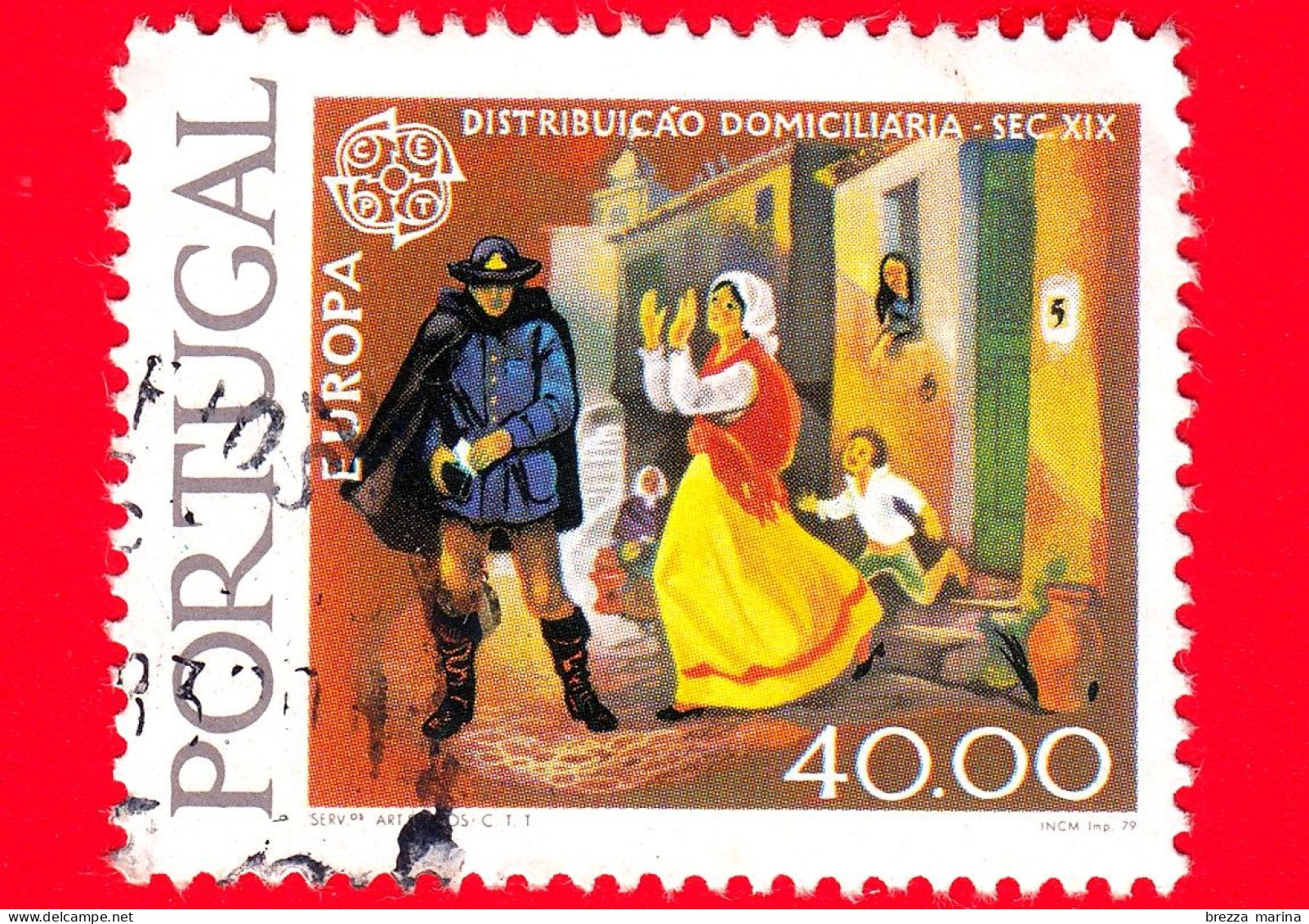 PORTOGALLO - Usato - 1979 - Europa - Storia Della Posta - Postino - Distribuzione - 40 - Used Stamps