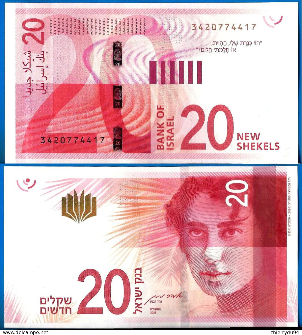 Israel 20 New Shekels 2021 NEUF UNC Que Prix + Port Shekel Billet Paypal Bitcoin Crypto OK - Israel