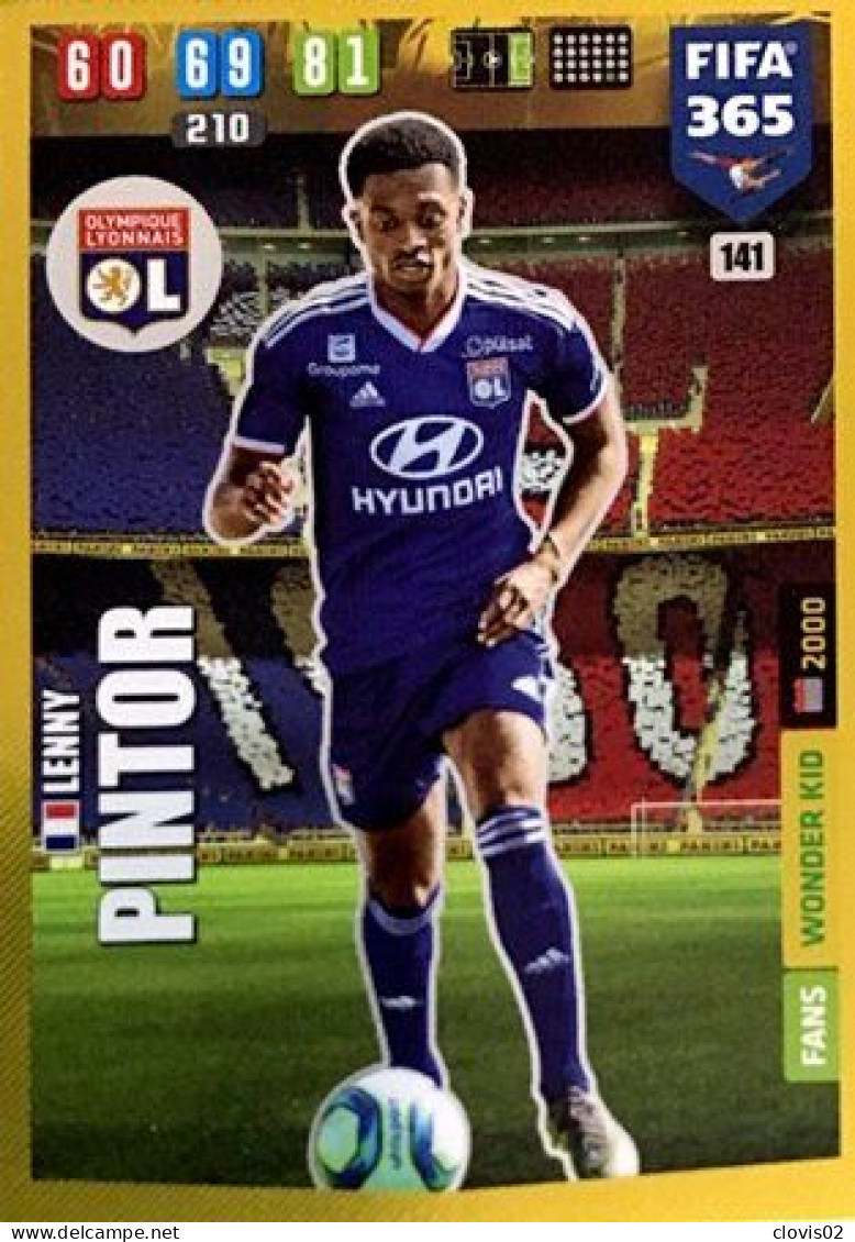 141 Lenny Pintor - Olympique Lyonnais - Carte Panini FIFA 365 2020 Adrenalyn XL Trading Cards - Trading Cards