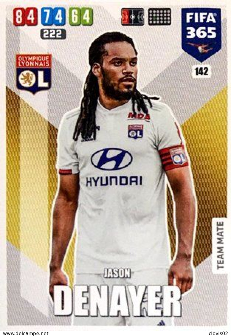 142 Jason Denayer - Olympique Lyonnais - Carte Panini FIFA 365 2020 Adrenalyn XL Trading Cards - Trading Cards