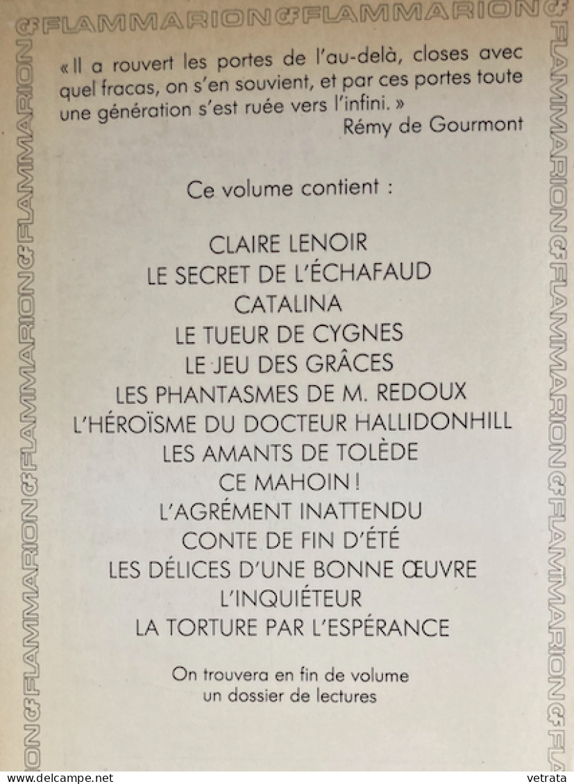 2 Livres De Villiers De L’ Isle-Adam En Garnier-Flmmarion : Claire Lenoir & Autres Contes Insolites (1984) / Contes Crue - Lots De Plusieurs Livres